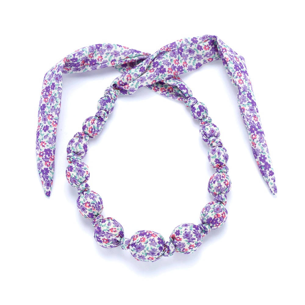 Little Girls Floral Beaded Fabric Necklace (3-8 Years, Toddlers)