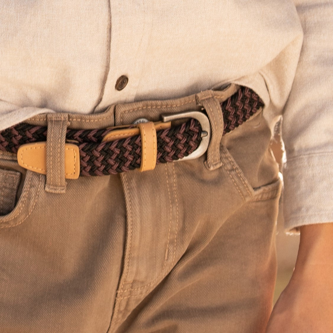 Boys Stretchy Leather Belt - Children's Age 4-14 Y