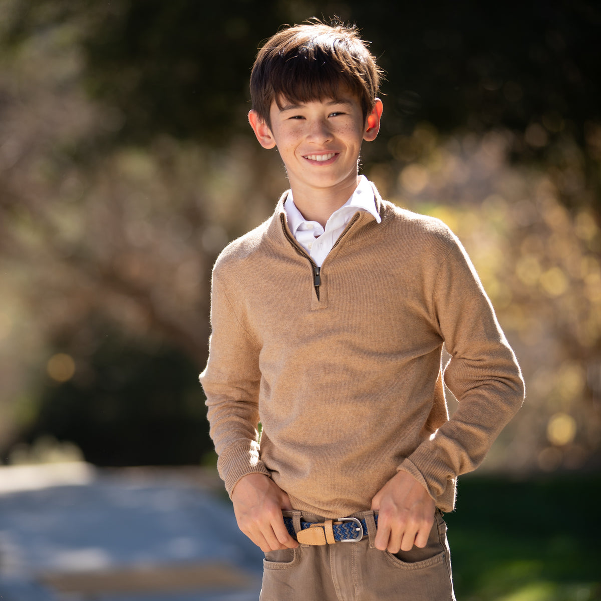 Boys Stretchy Leather Belt - Children's Age 4-14 Y