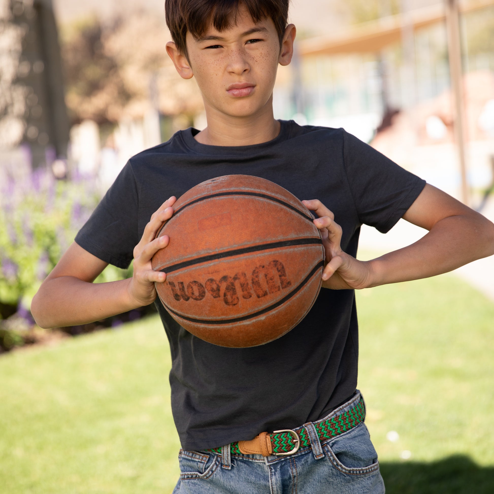 Boys Stretchy Cord Braided Leather Belt - Children's Age (4-7 Y) (8-14Y)