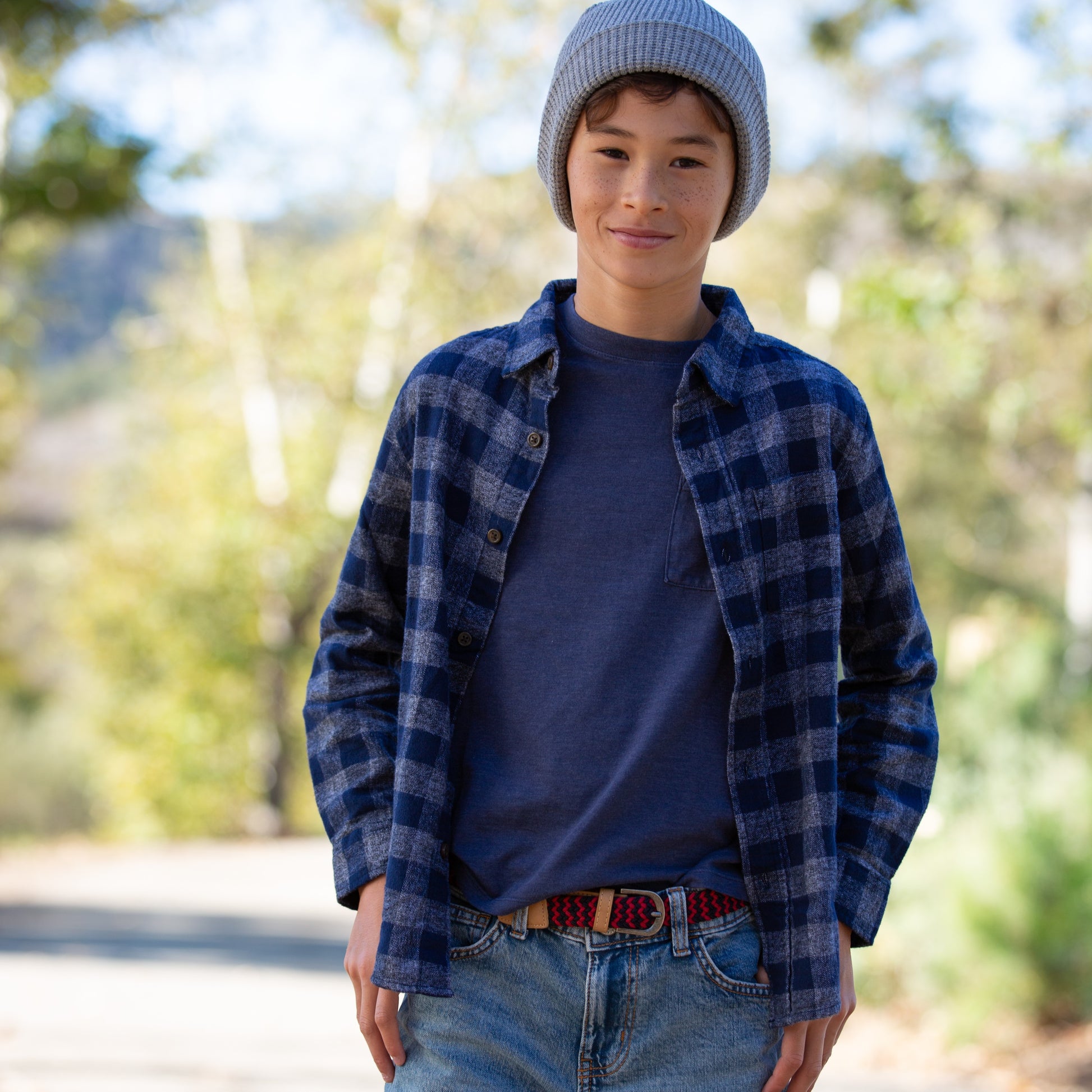 Boys Stretchy Cord Braided Leather Belt - Children's Age (4-7 Y) (8-14Y)