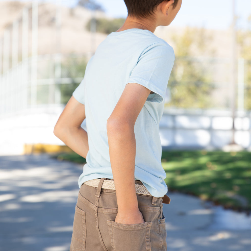 Boys Stretchy Cord Braided Leather Belt - Children's Age (4-7 Y) (8-14Y)