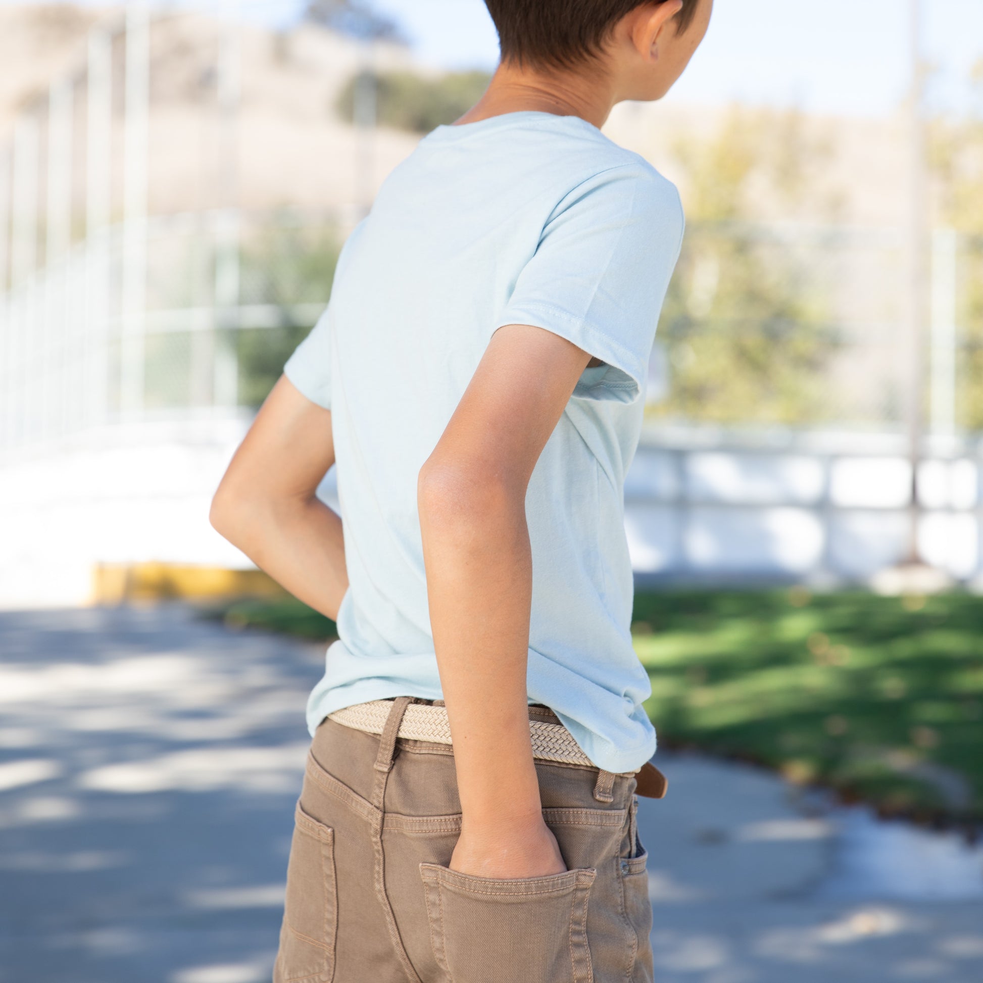 Boys Stretchy Cord Braided Leather Belt - Children's Age (4-7 Y) (8-14Y)