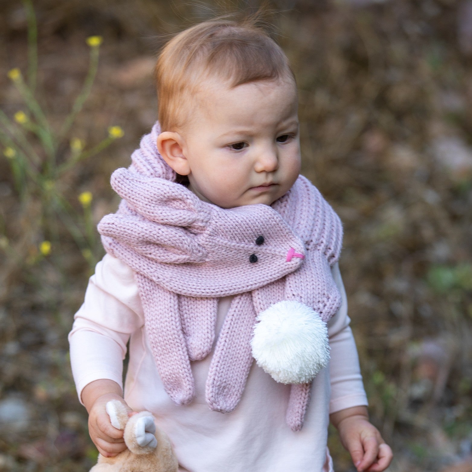 Soft Bunny Knitted Winter Neck Scarf- (Toddlers, Kids Age 4/5-12Yr)- Unisex