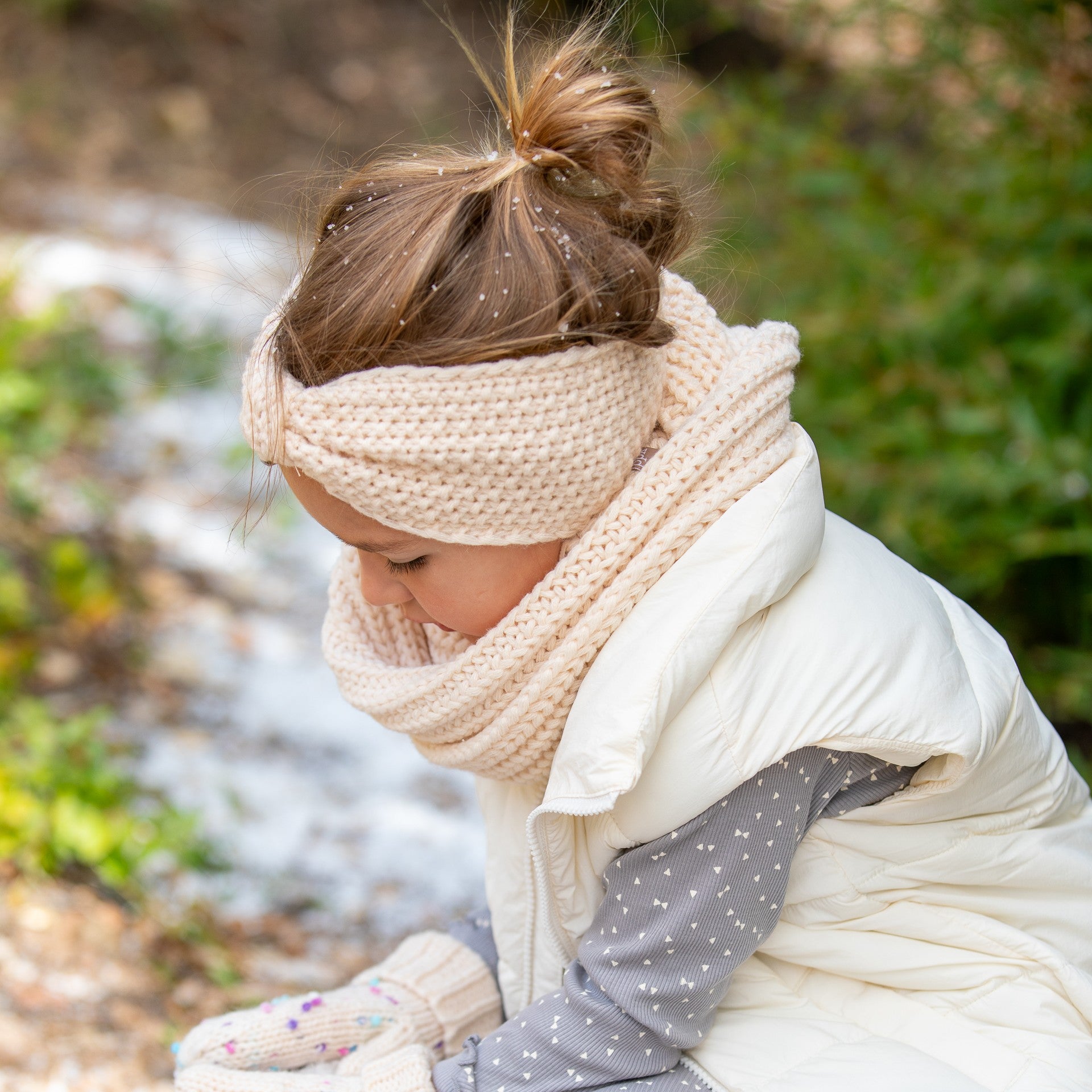Girls Fleece‑Lined Ear Warmer Headband – Soft Winter Kids Headwrap 3–8