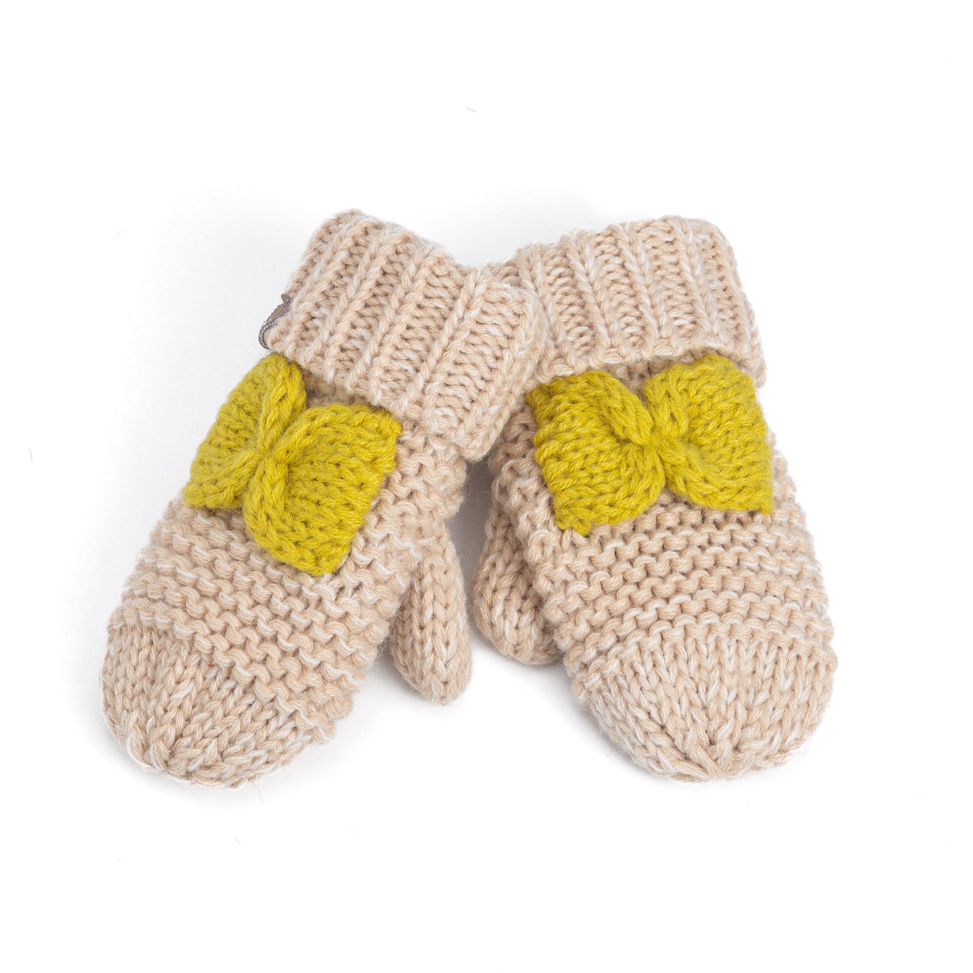 Little Girls /Toddler Knitted Mittens with Bows (Warm Fleece Lined) 1-6 Years