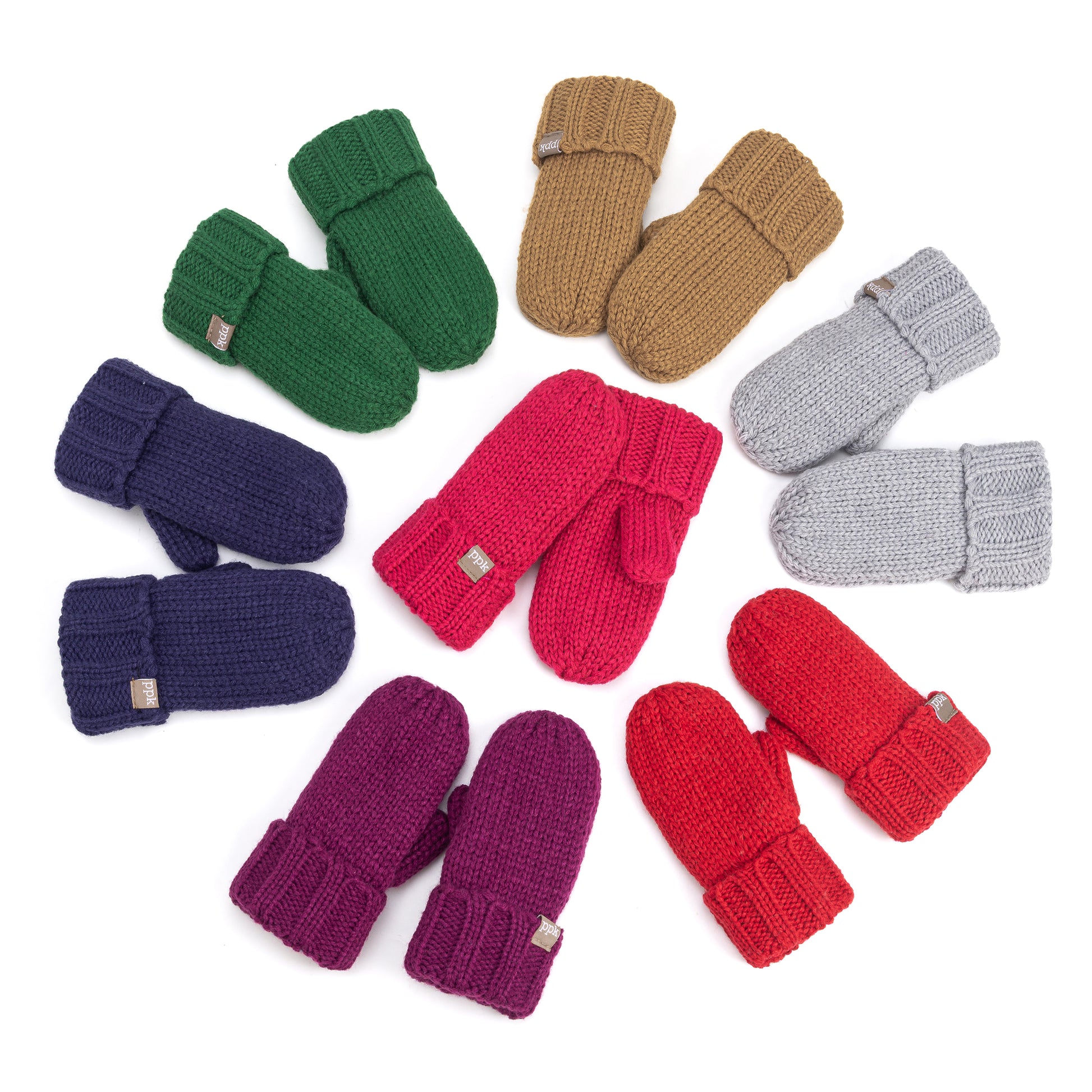 Essential Knit Mittens with Fleece for Kids 3-12 Y- Cold Weather Basic Accessory