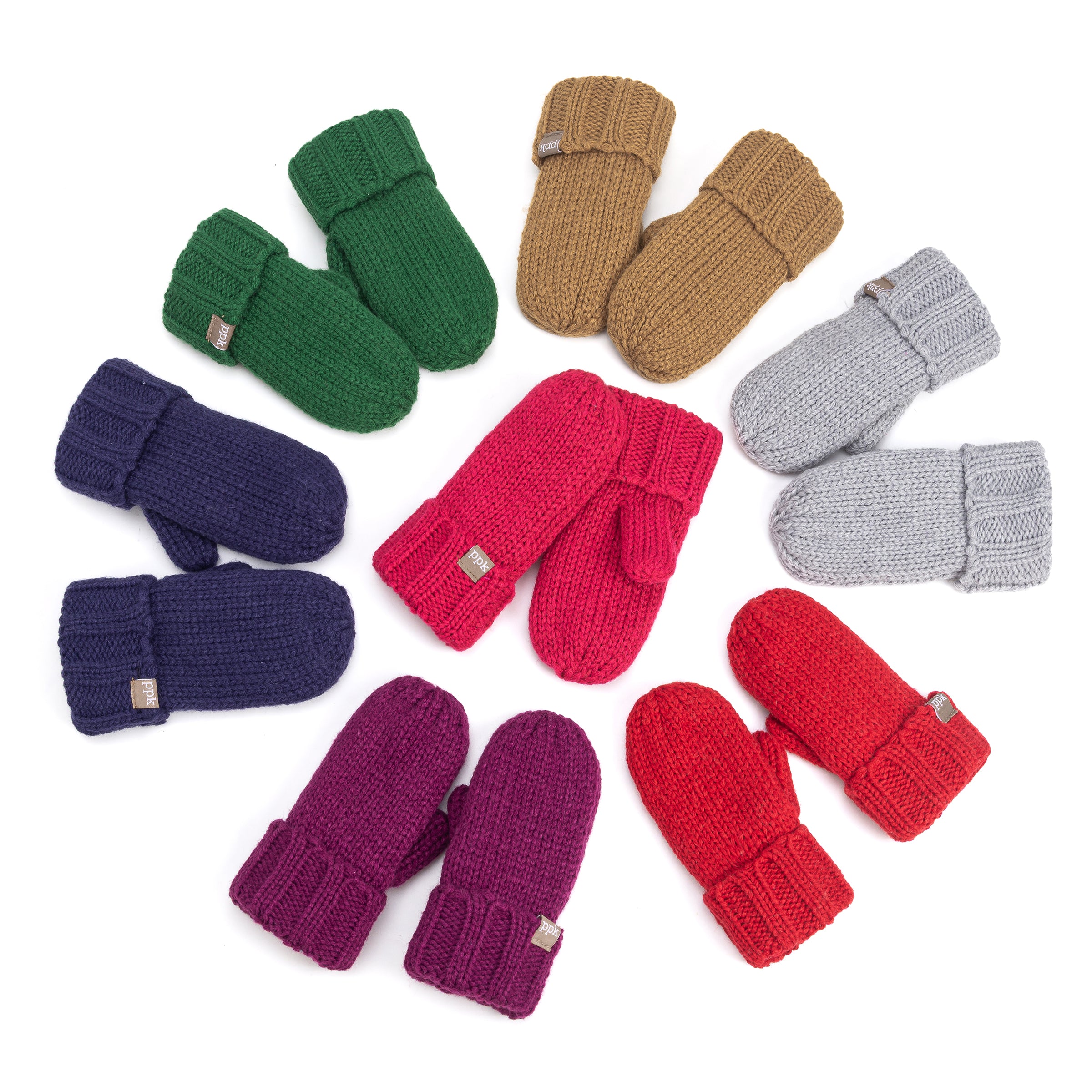 Essential Knit Mittens with Fleece for Kids 3-12 Y- Cold Weather Basic Accessory