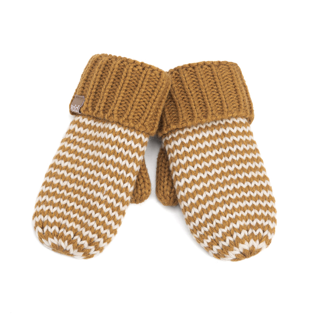 Stripe Knit Mittens: Warm Fleece Lined Acrylic Gloves for Children 1-12 Years