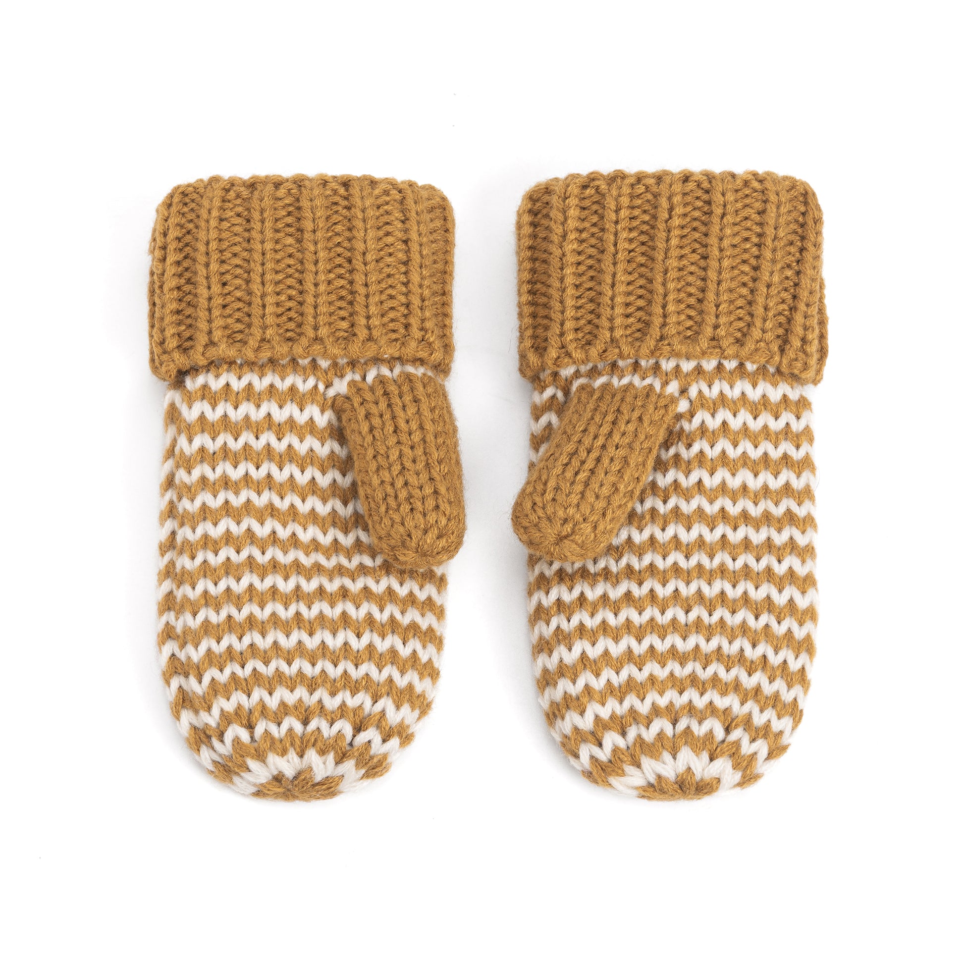Stripe Knit Mittens: Warm Fleece Lined Acrylic Gloves for Children 1-12 Years