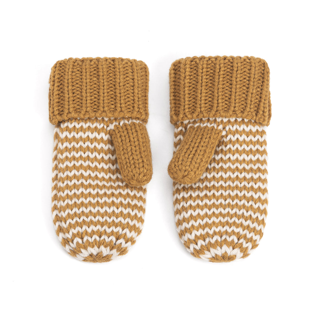 Stripe Knit Mittens: Warm Fleece Lined Acrylic Gloves for Children 1-12 Years