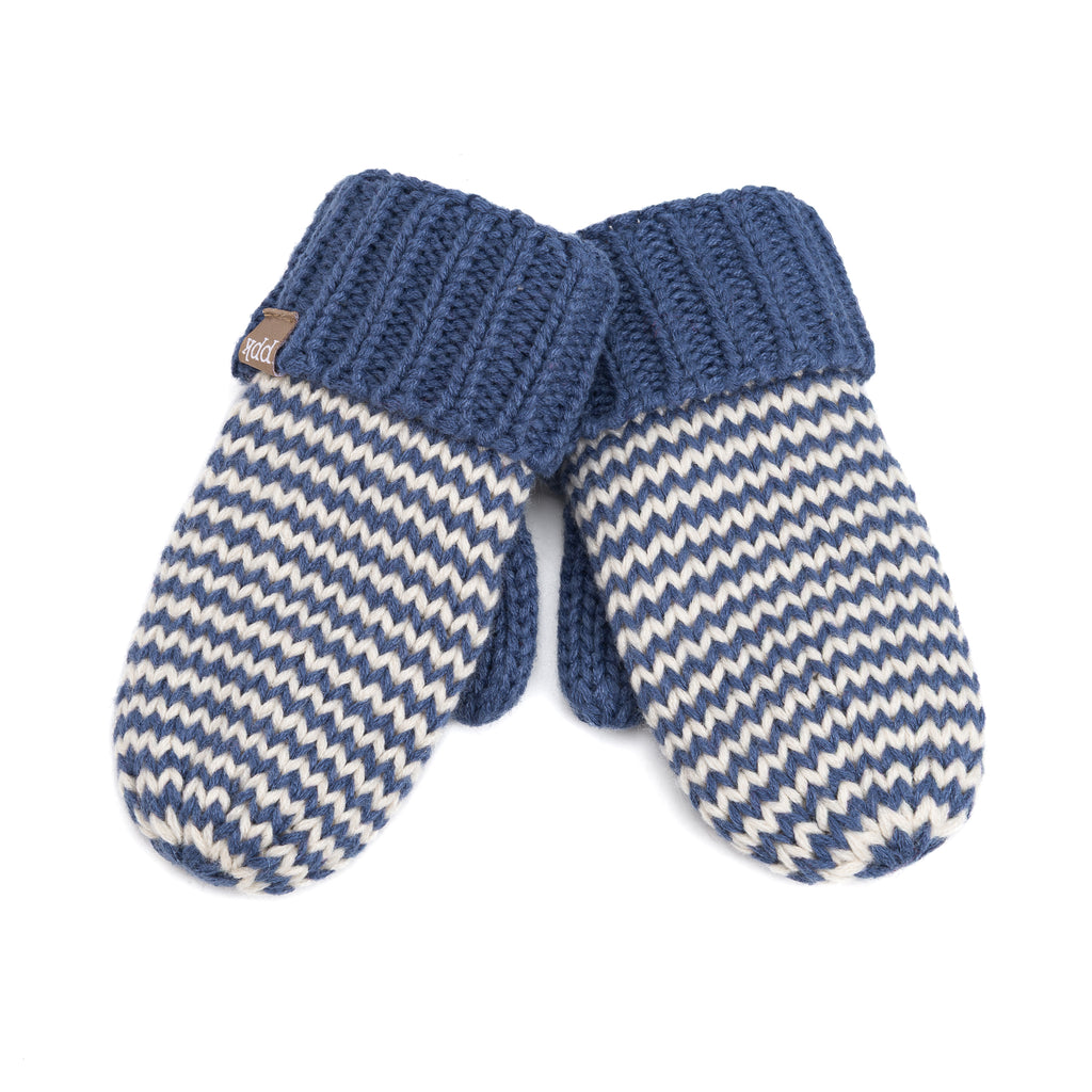 Stripe Knit Mittens: Warm Fleece Lined Acrylic Gloves for Children 1-12 Years