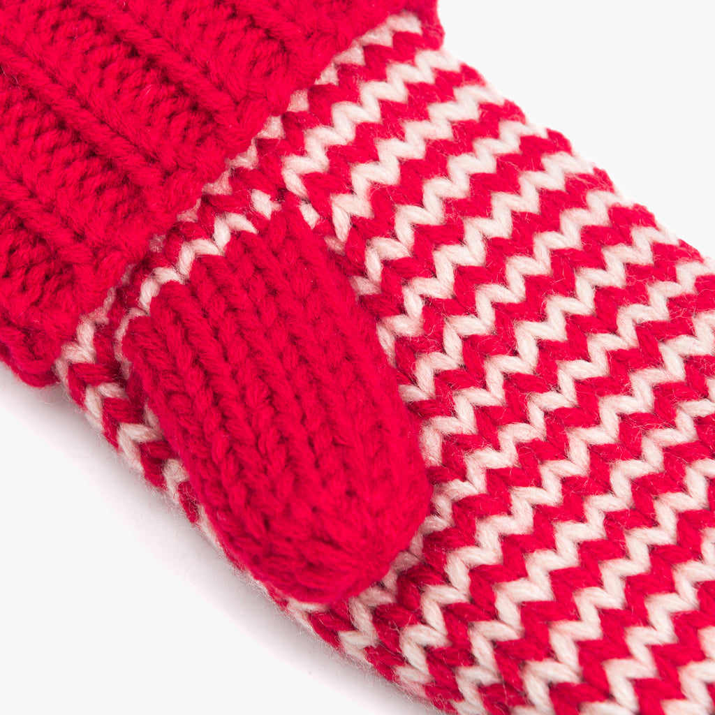 Stripe Knit Mittens: Warm Fleece Lined Acrylic Gloves for Children 1-12 Years