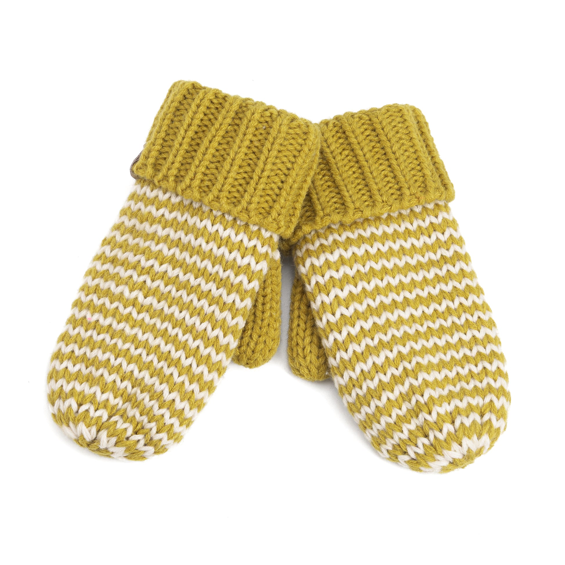 Stripe Knit Mittens: Warm Fleece Lined Acrylic Gloves for Children 1-12 Years