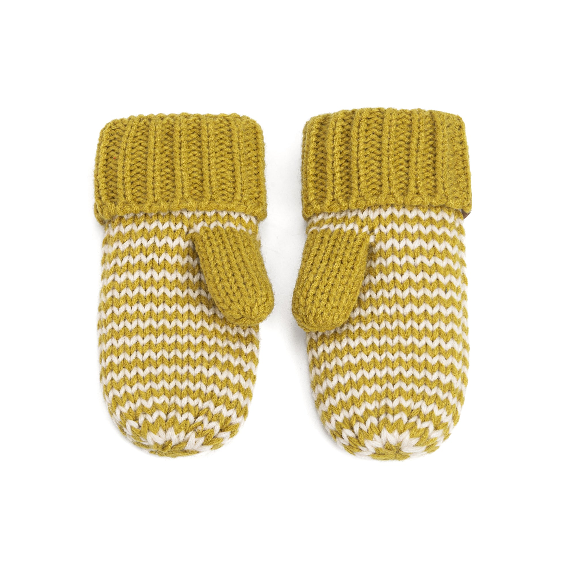 Stripe Knit Mittens: Warm Fleece Lined Acrylic Gloves for Children 1-12 Years