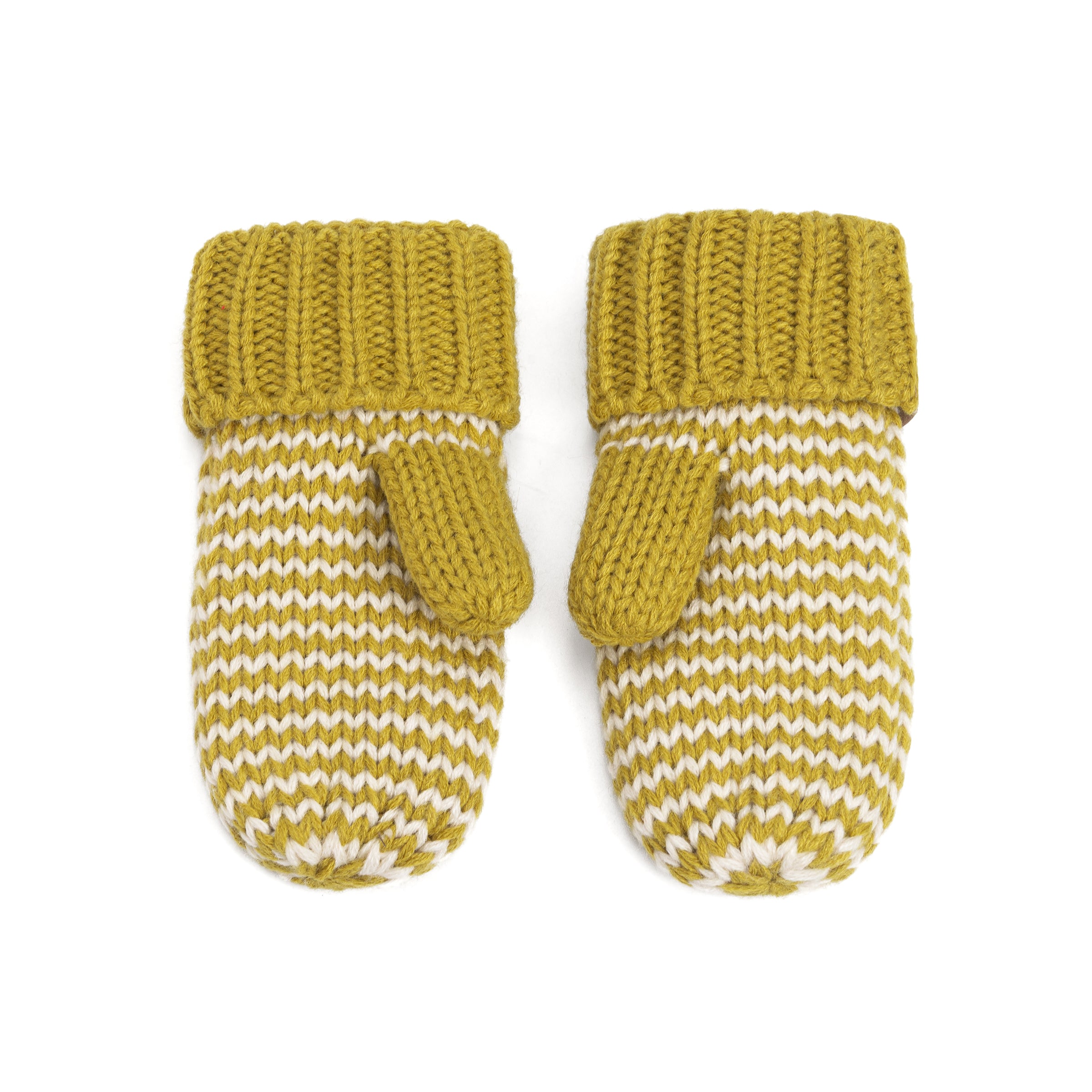 Stripe Knit Mittens: Warm Fleece Lined Acrylic Gloves for Children 1-12 Years