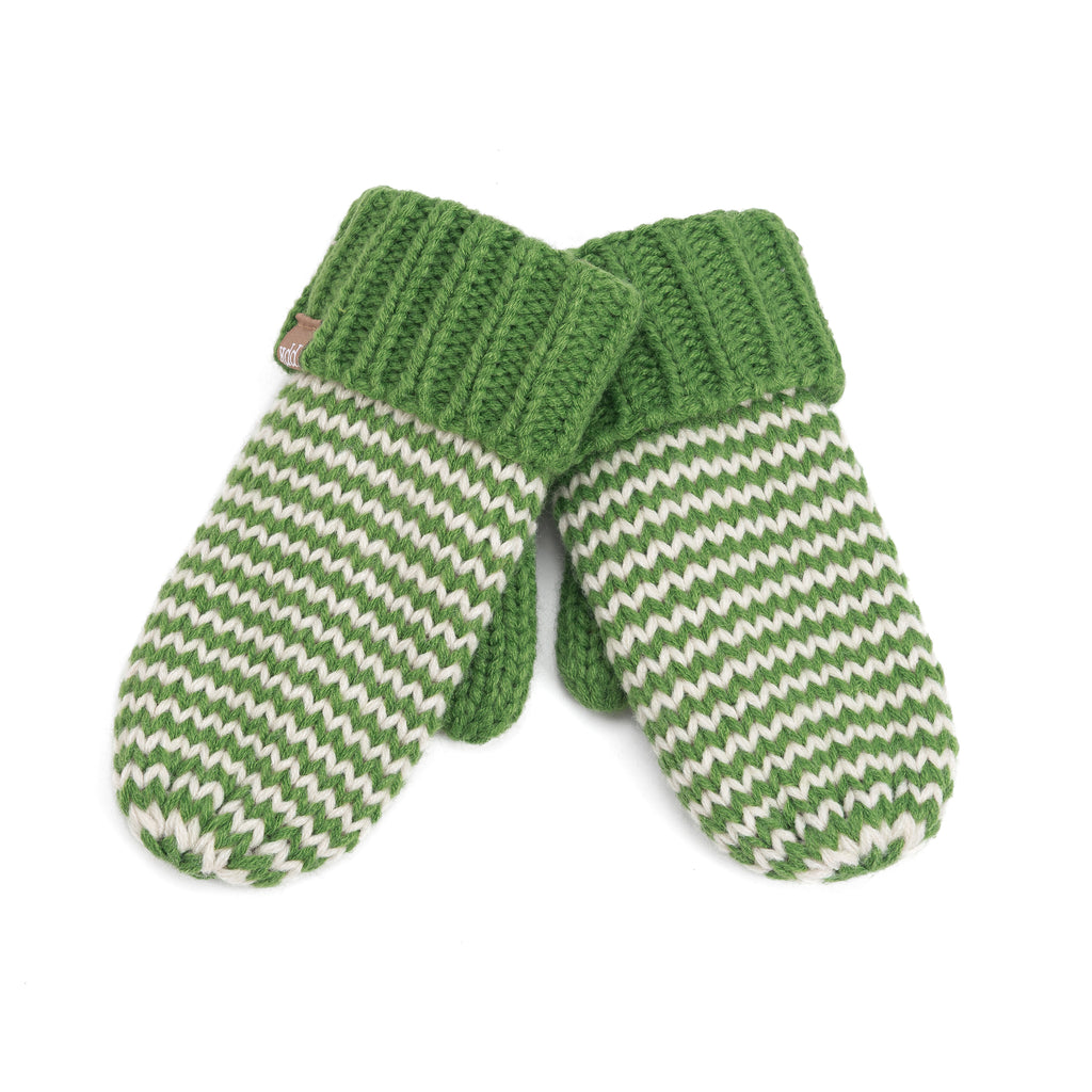 Stripe Knit Mittens: Warm Fleece Lined Acrylic Gloves for Children 1-12 Years