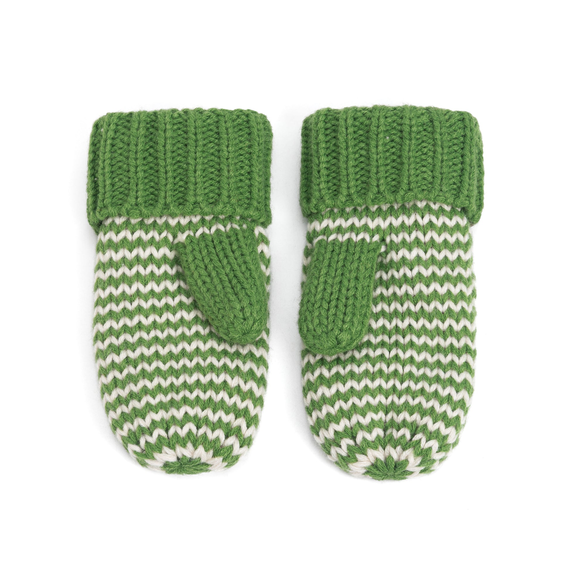 Stripe Knit Mittens: Warm Fleece Lined Acrylic Gloves for Children 1-12 Years