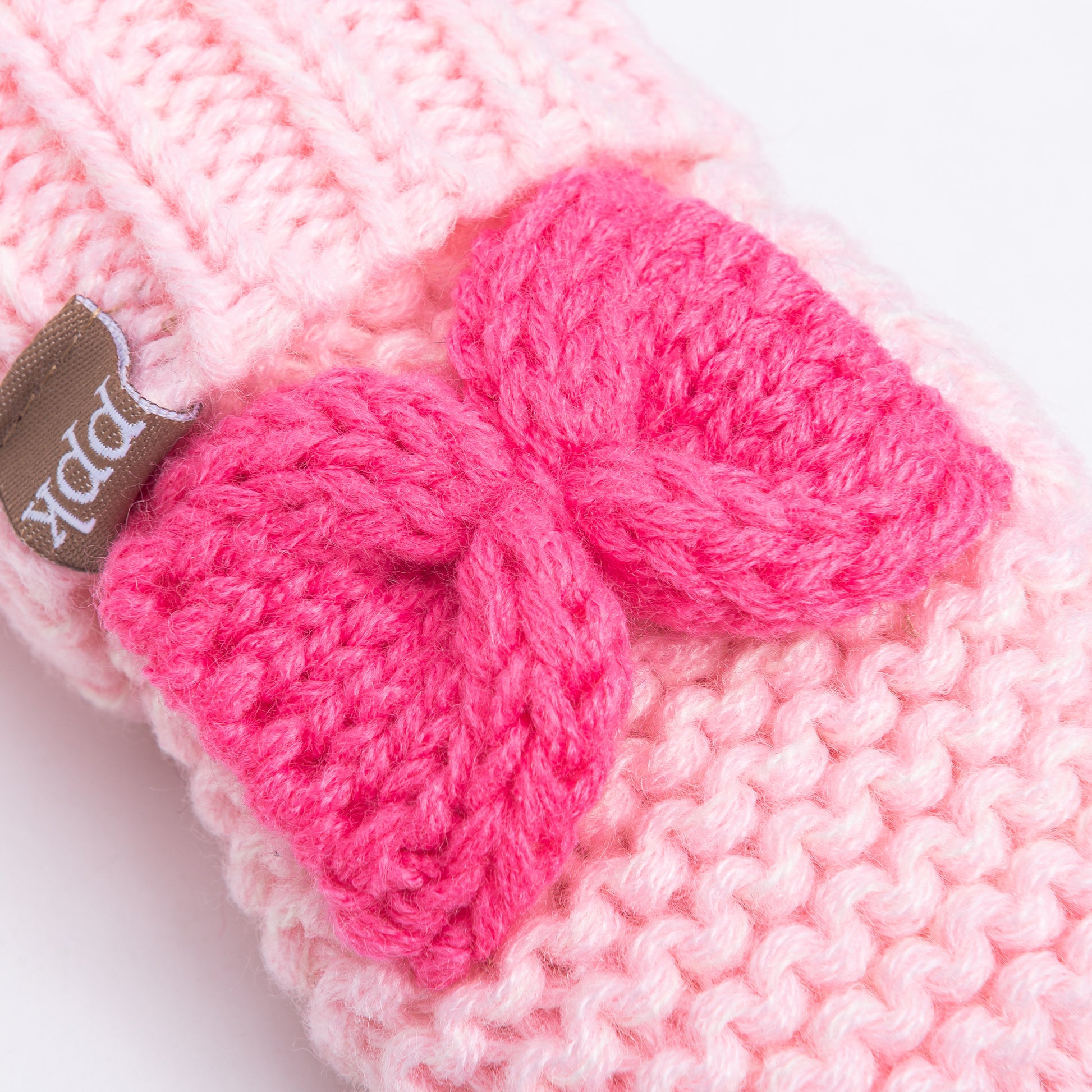 Little Girls /Toddler Knitted Mittens with Bows (Warm Fleece Lined) 1-6 Years