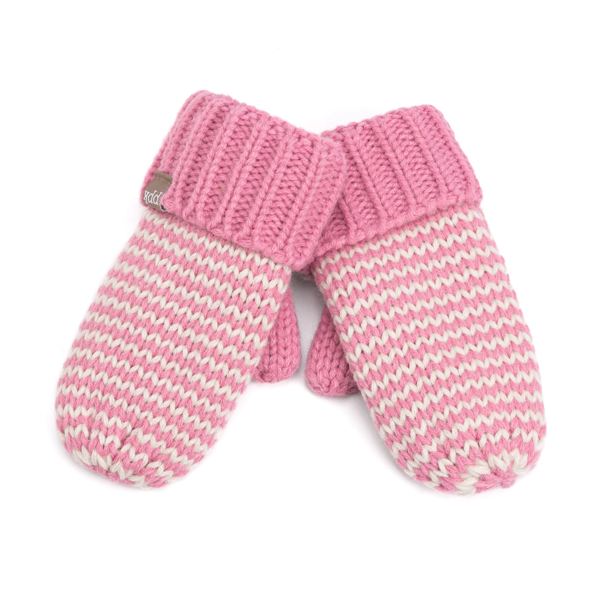 Stripe Knit Mittens: Warm Fleece Lined Acrylic Gloves for Children 1-12 Years
