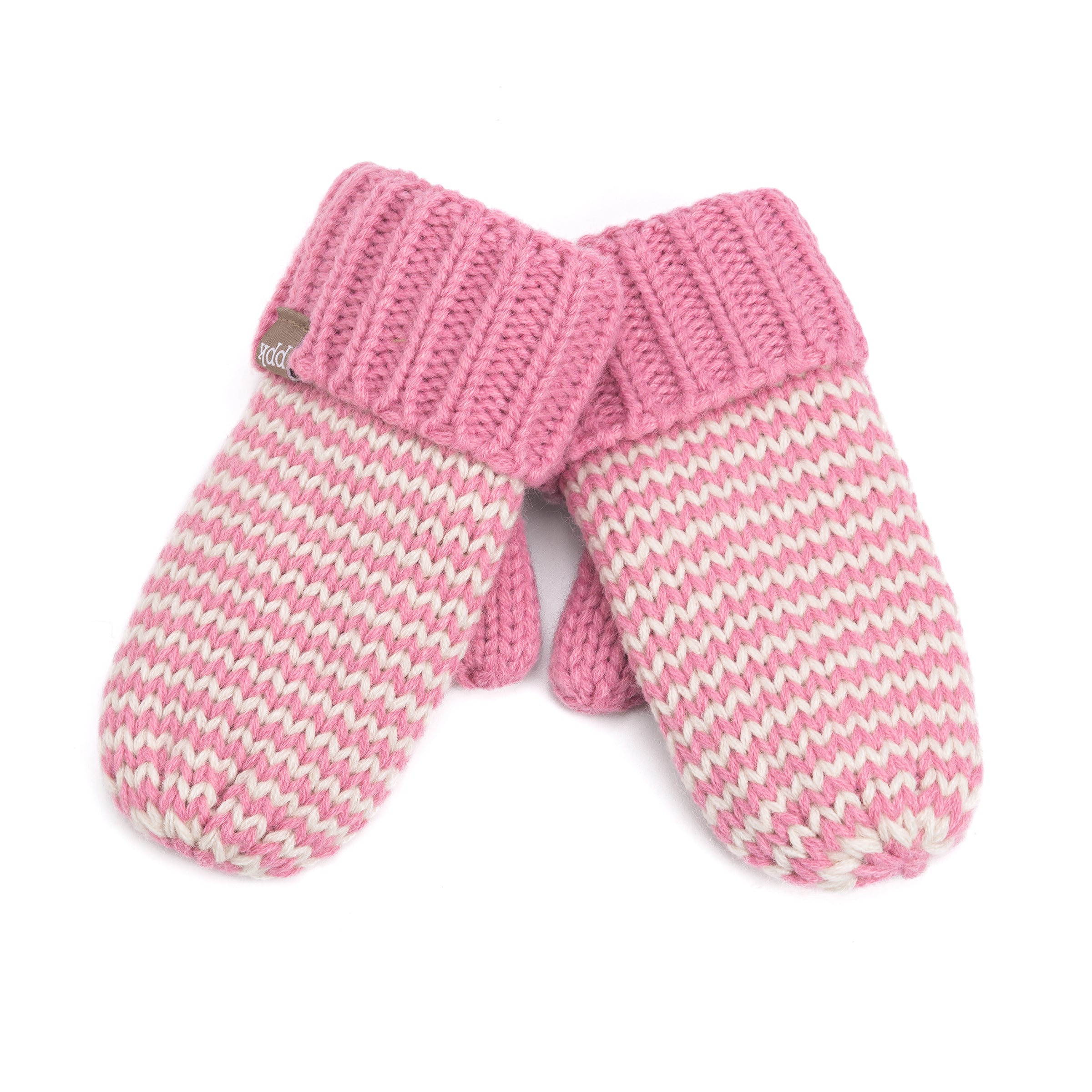 Stripe Knit Mittens: Warm Fleece Lined Acrylic Gloves for Children 1-12 Years