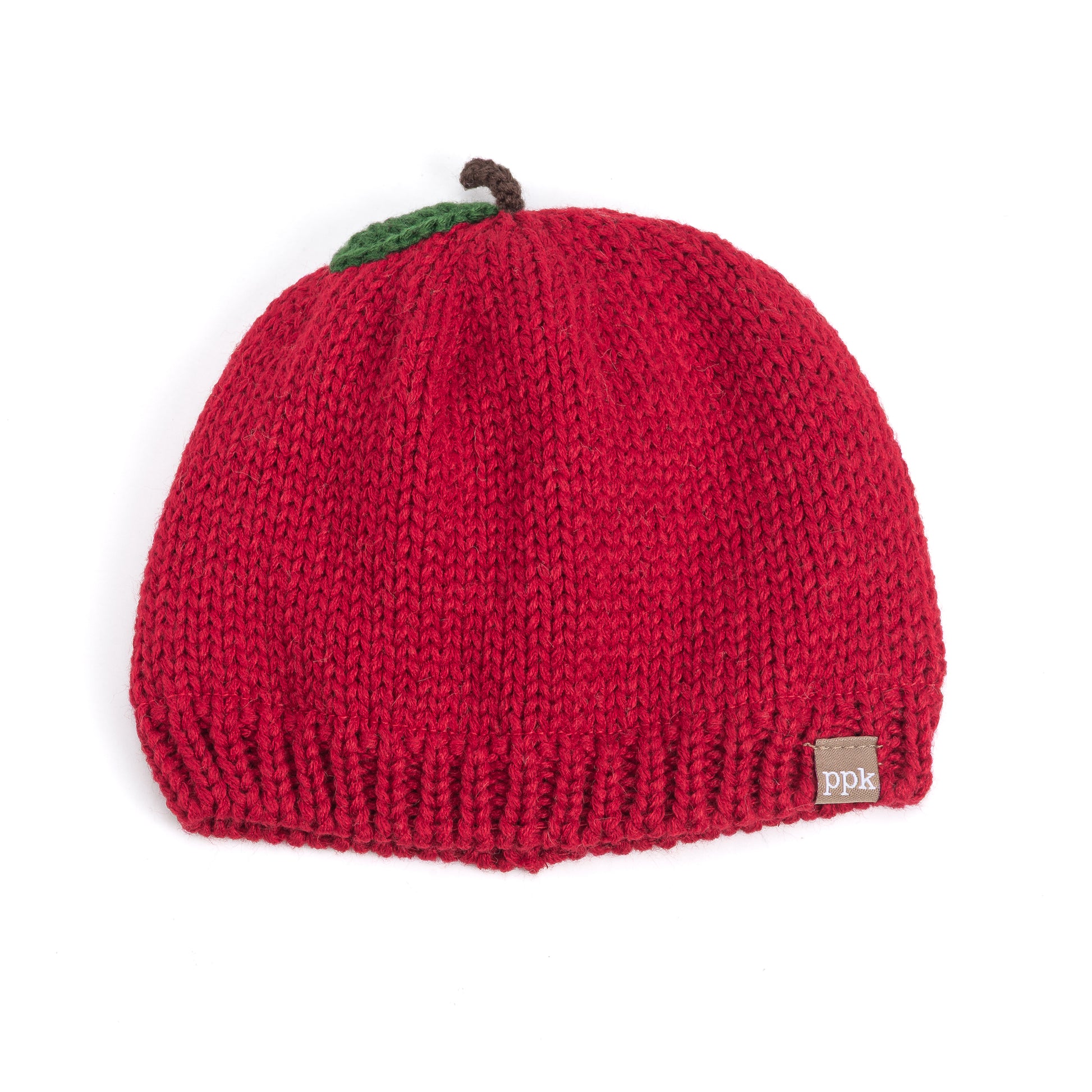 Apple‑Shaped Baby Toddler Knit Beanie – Soft Fleece‑Lined Fall Winter Hat, Red 6-24 Months