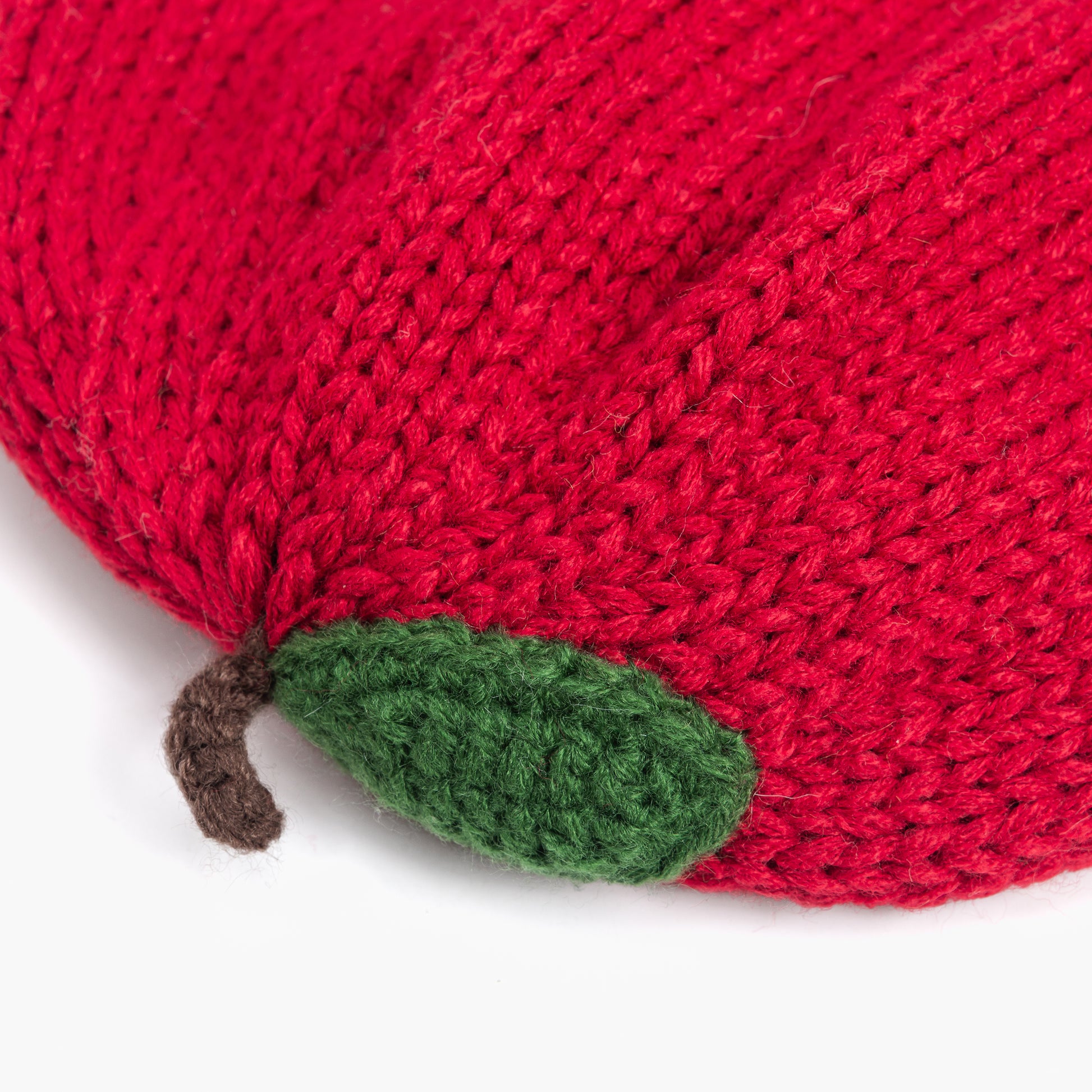 Apple‑Shaped Baby Toddler Knit Beanie – Soft Fleece‑Lined Fall Winter Hat, Red 6-24 Months