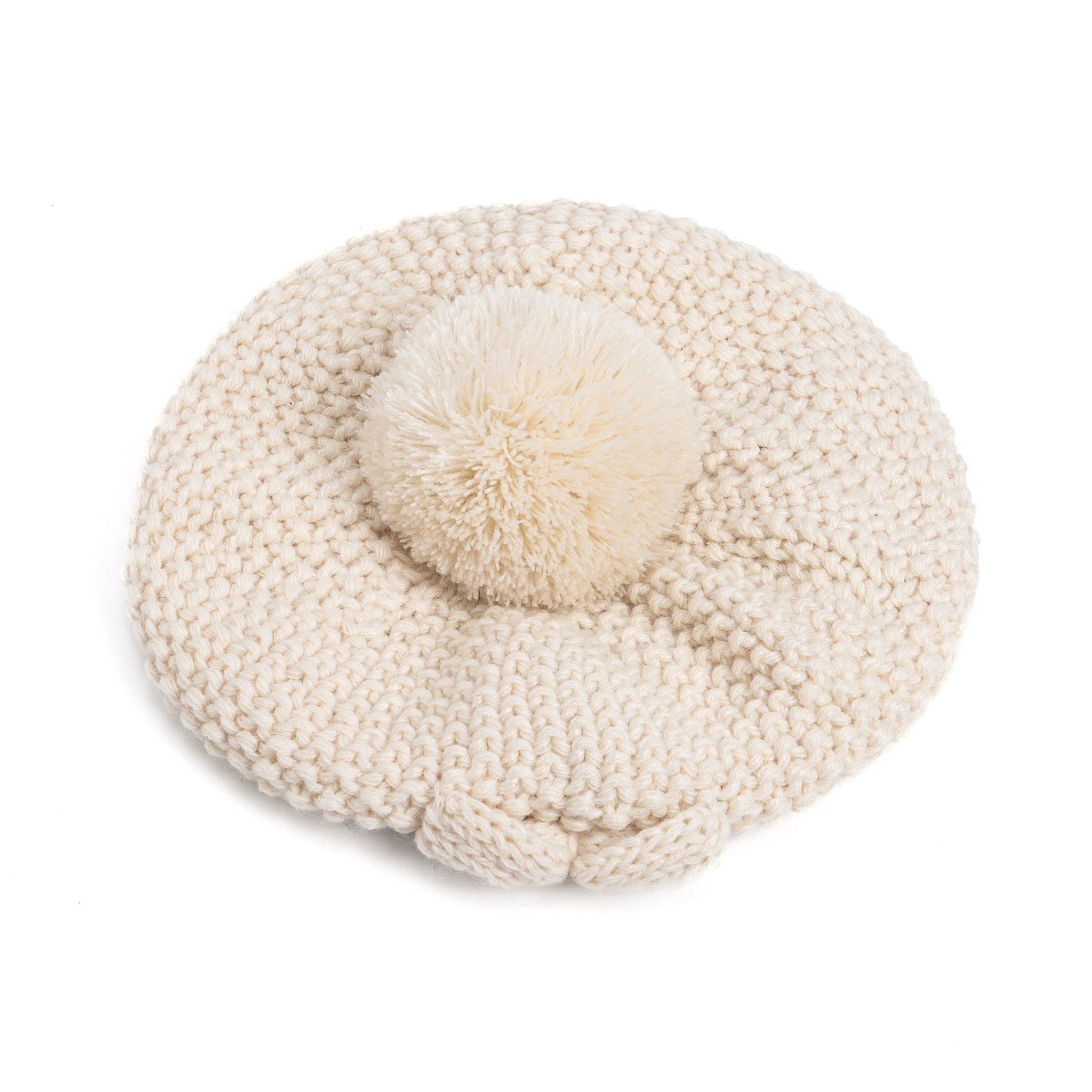 Girls White Beanie Hat with Bow, Fleece Lined Soft Warm Fall Winter Hat