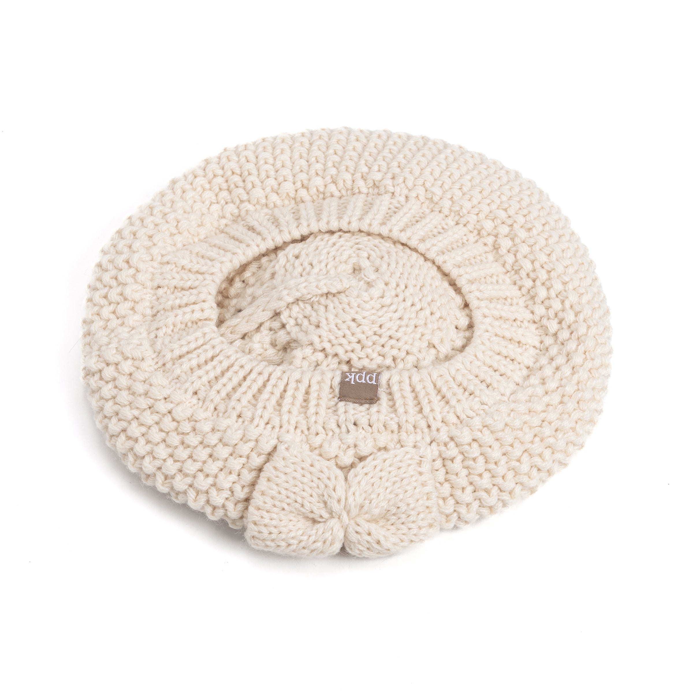 Girls White Beanie Hat with Bow, Fleece Lined Soft Warm Fall Winter Hat