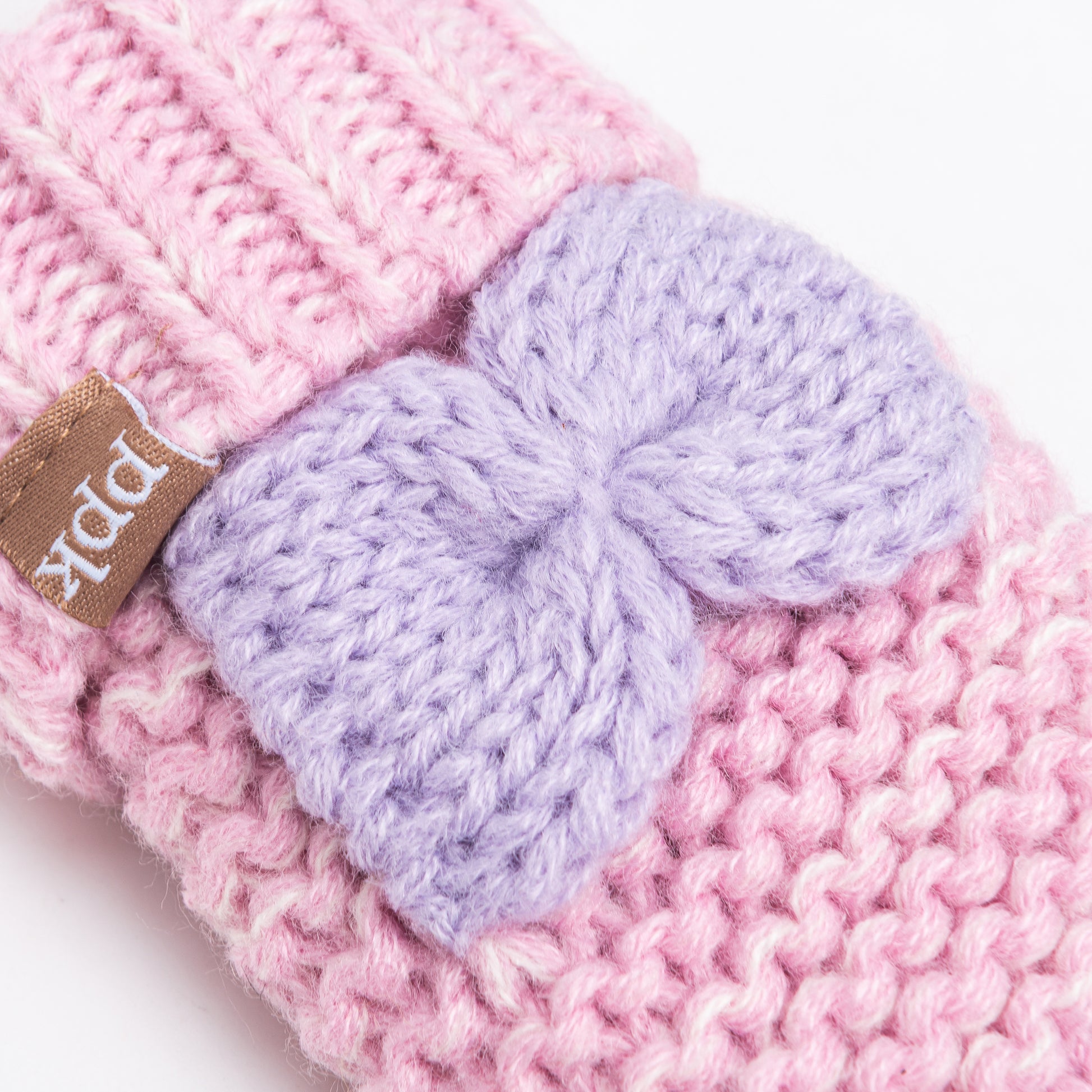 Little Girls /Toddler Knitted Mittens with Bows (Warm Fleece Lined) 1-6 Years