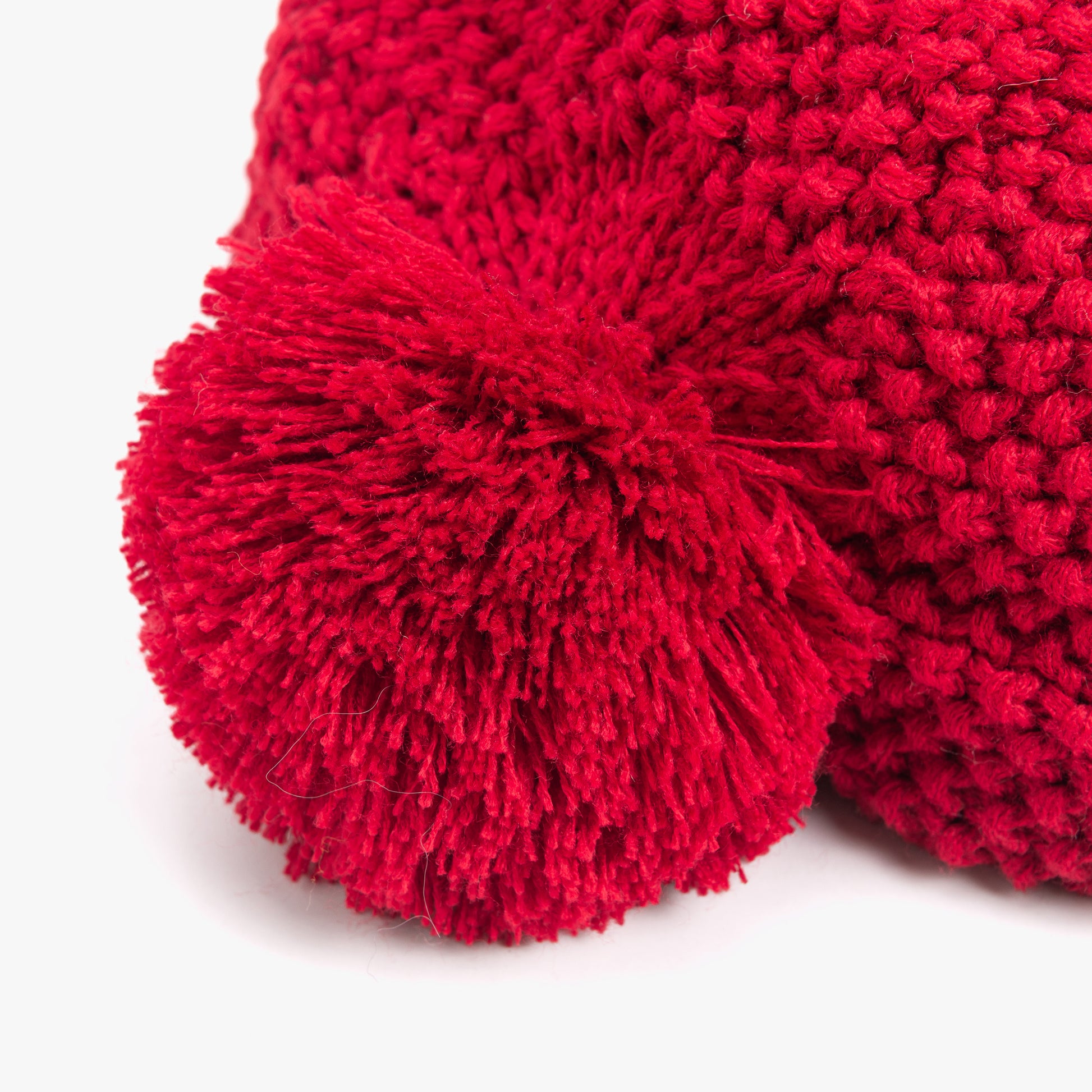 Girls Knitted Beret Beanie Hat with Bow & Pompom, Fleece Lined Soft Warm Winter Hat
