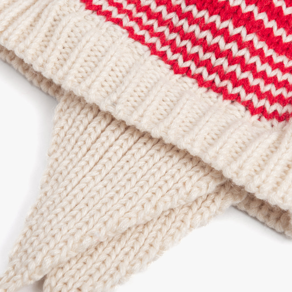 Warm Earflap Stripe Beanie Hat with Strap for Toddlers/Little Kids 1-6 Years