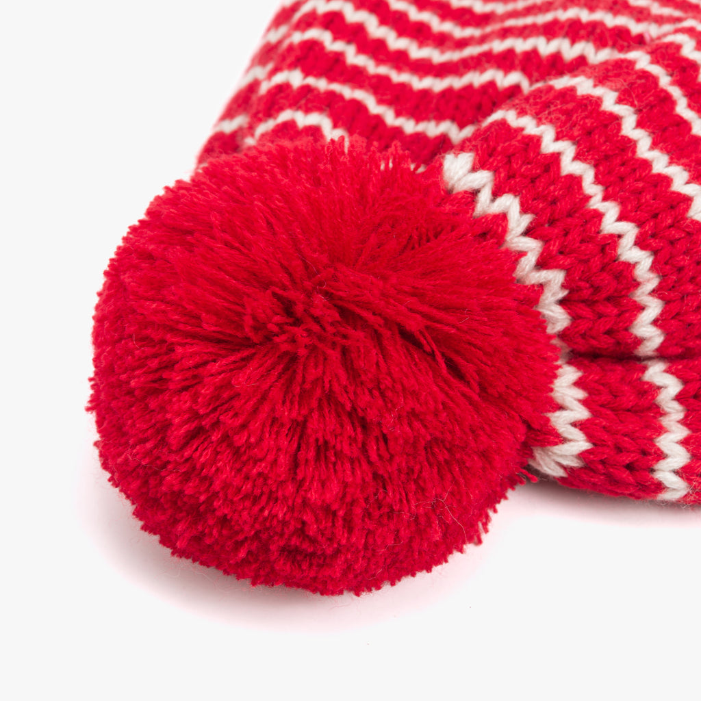 Warm Earflap Stripe Beanie Hat with Strap for Toddlers/Little Kids 1-6 Years