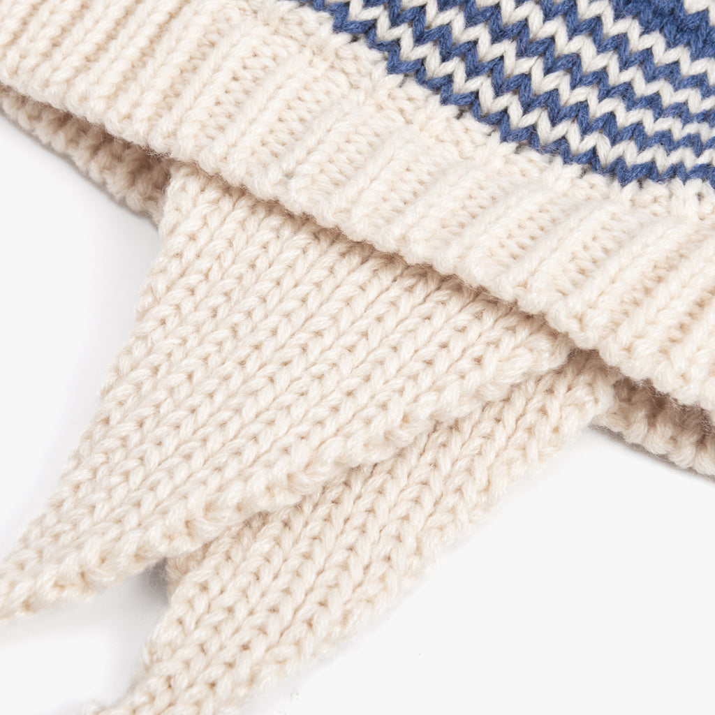 Warm Earflap Stripe Beanie Hat with Strap for Toddlers/Little Kids 1-6 Years