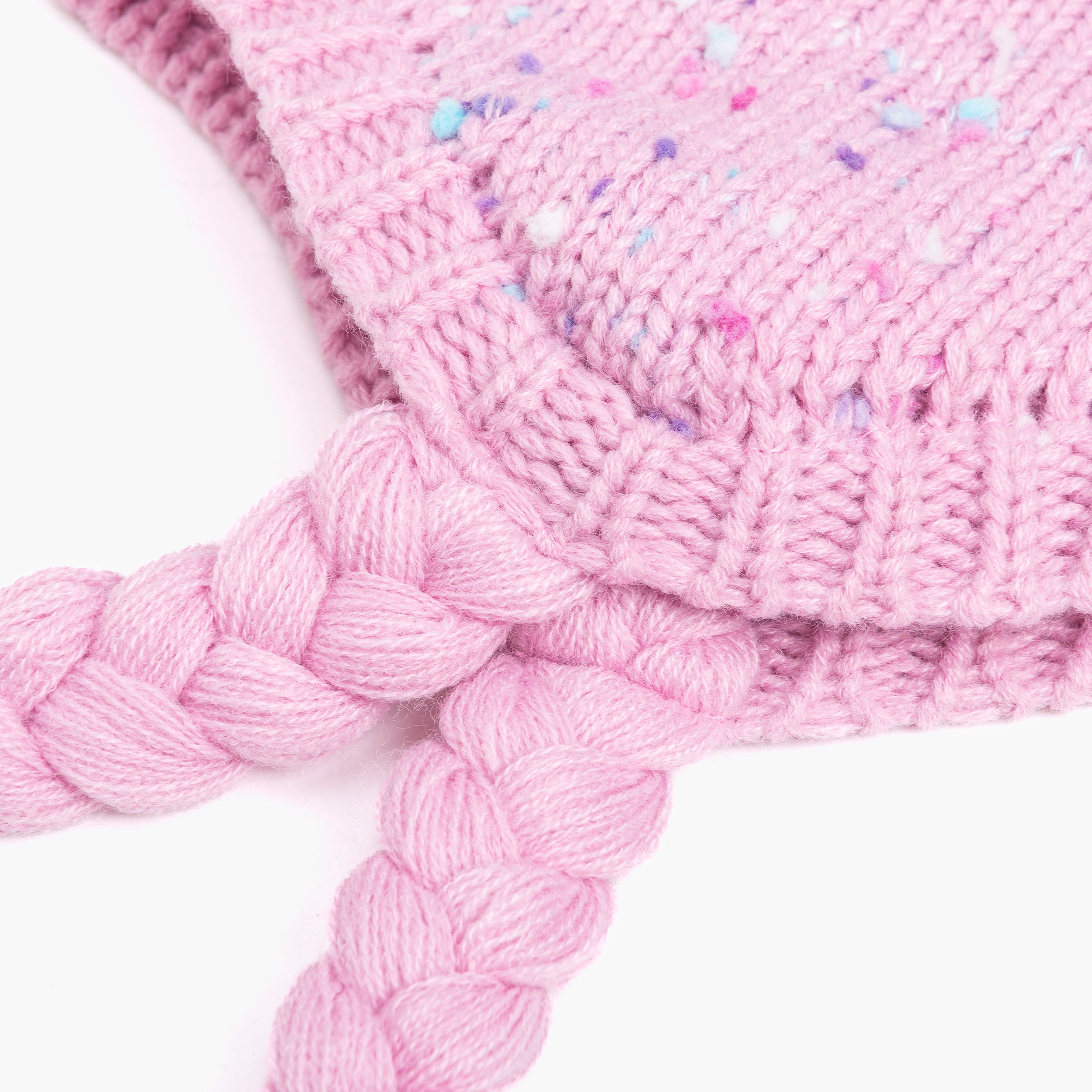 Girls Fleece Lined Knit Earflap Hat, Warm Winter Beanie for Toddlers and Kids 1-12 Years