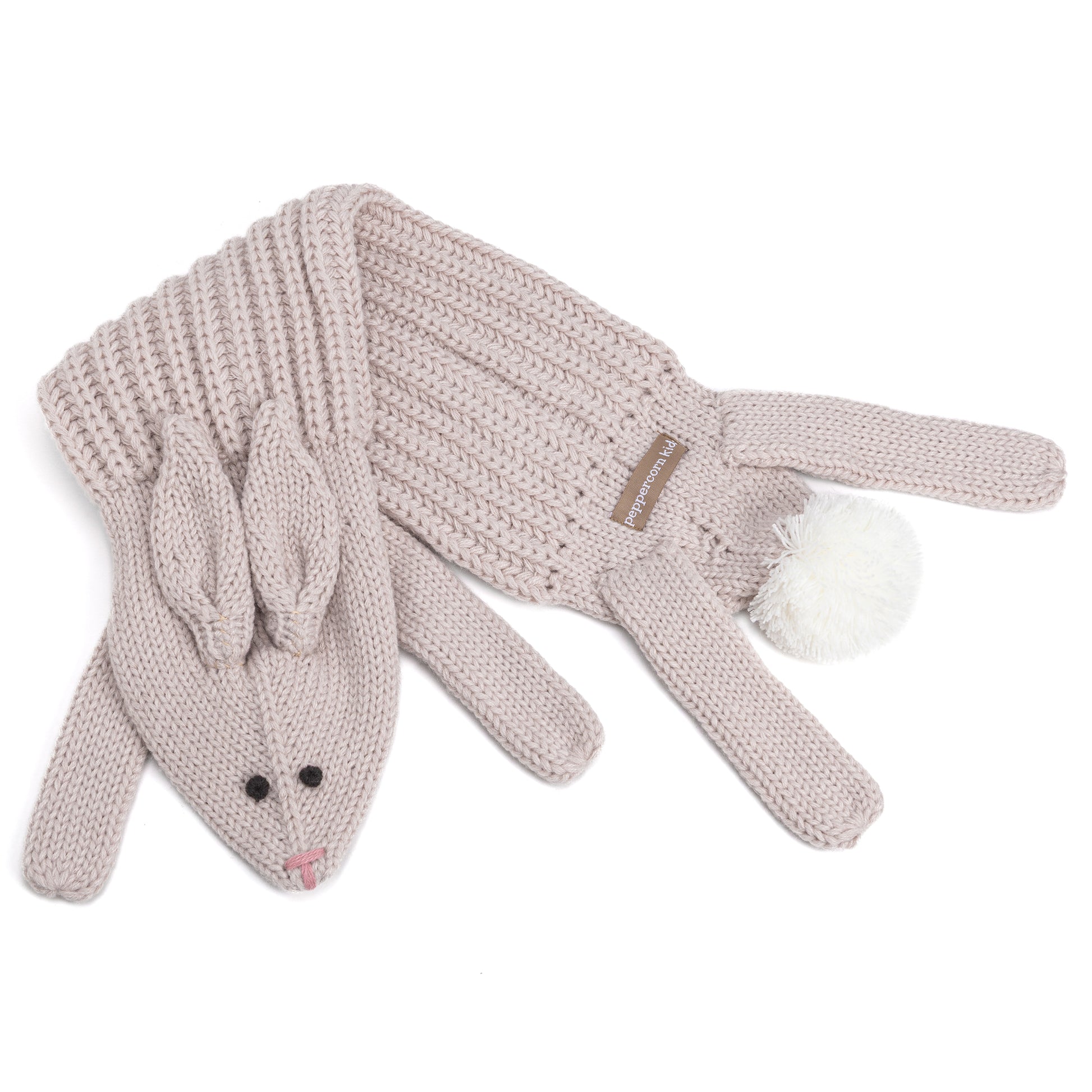 Soft Bunny Knitted Winter Neck Scarf- (Toddlers, Kids Age 4/5-12Yr)- Unisex
