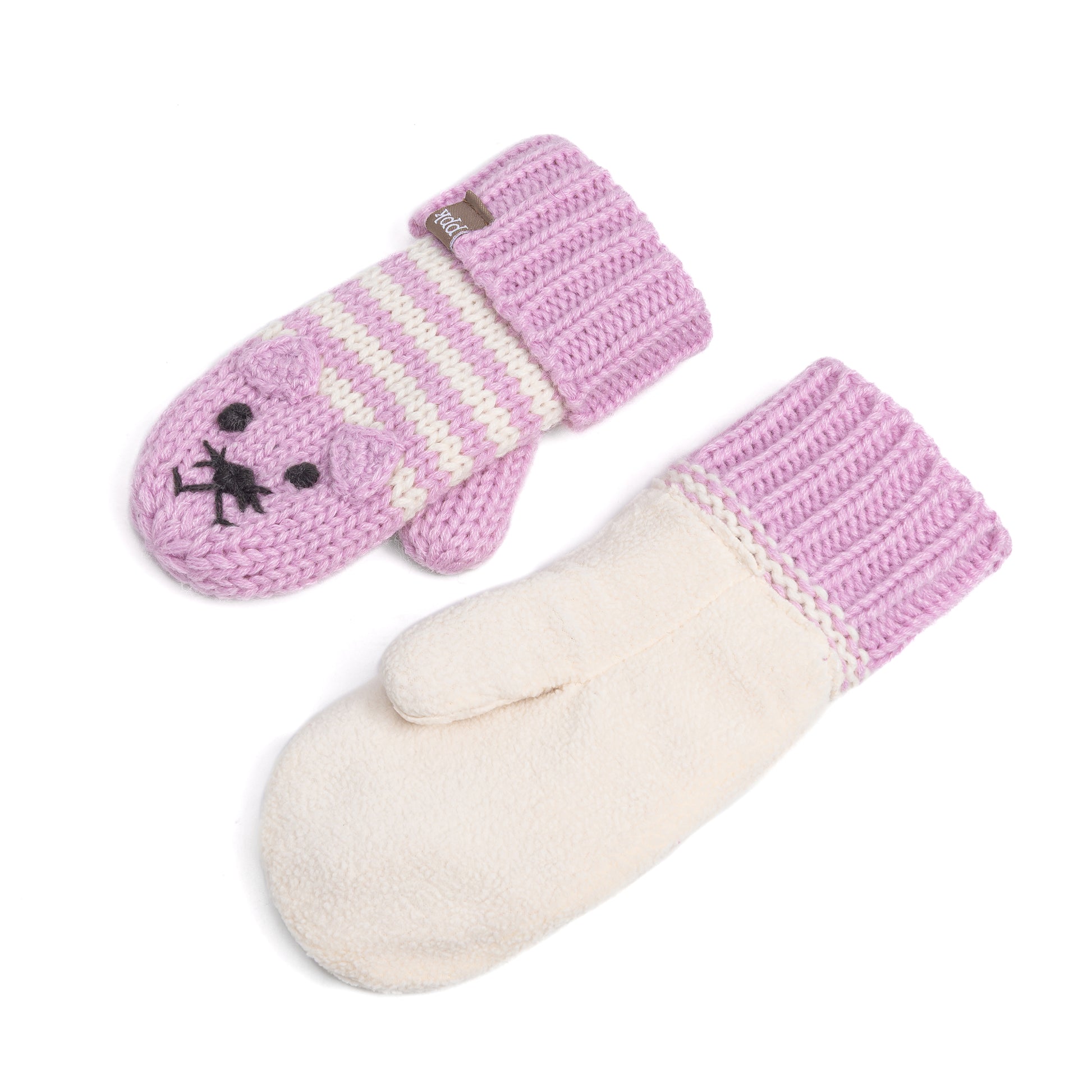 Girls 2-PC Knit Hat Set with Mittens – Unique Fleece‑Lined Beanie and Gloves for Kids 2–6 Years