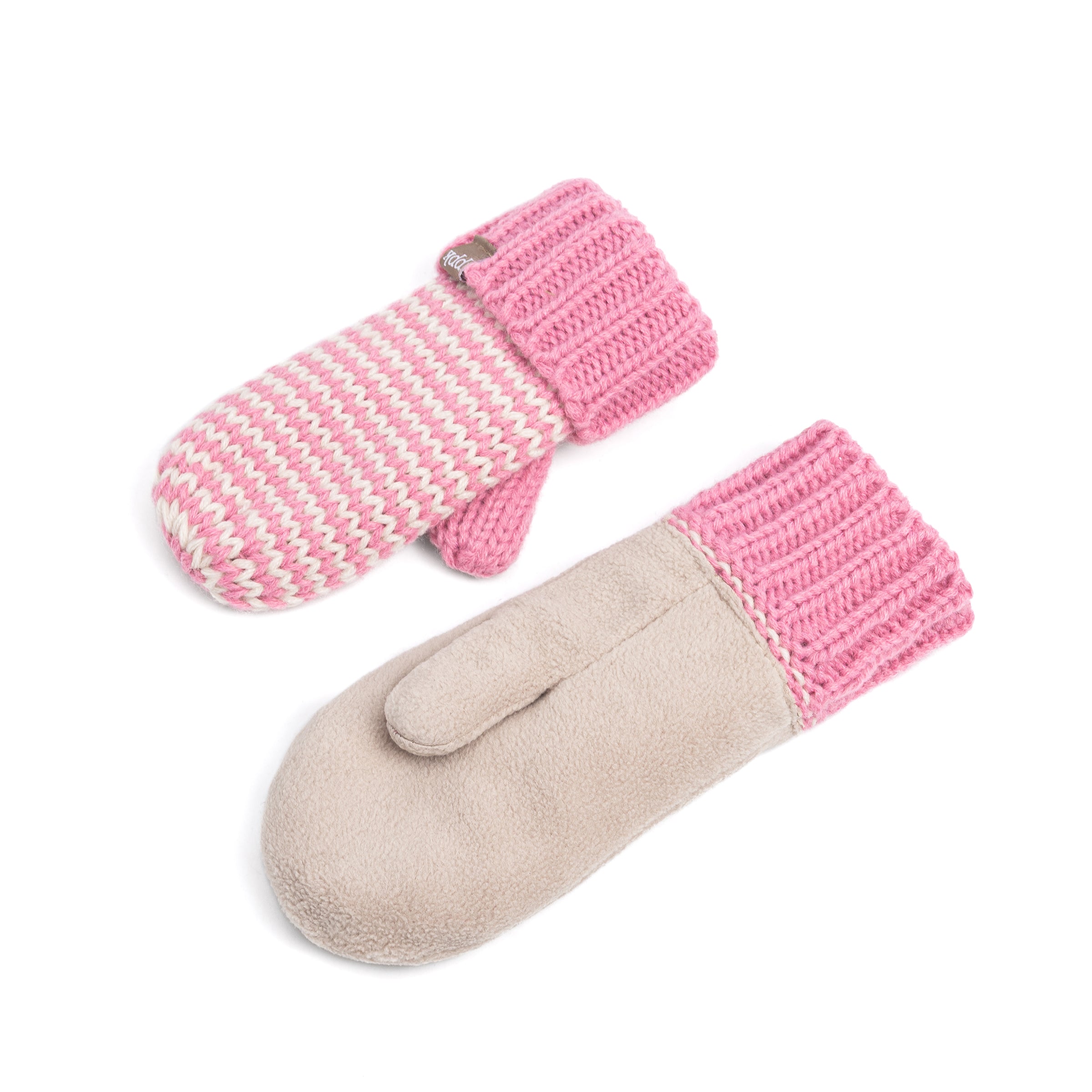 Stripe Knit Mittens: Warm Fleece Lined Acrylic Gloves for Children 1-12 Years