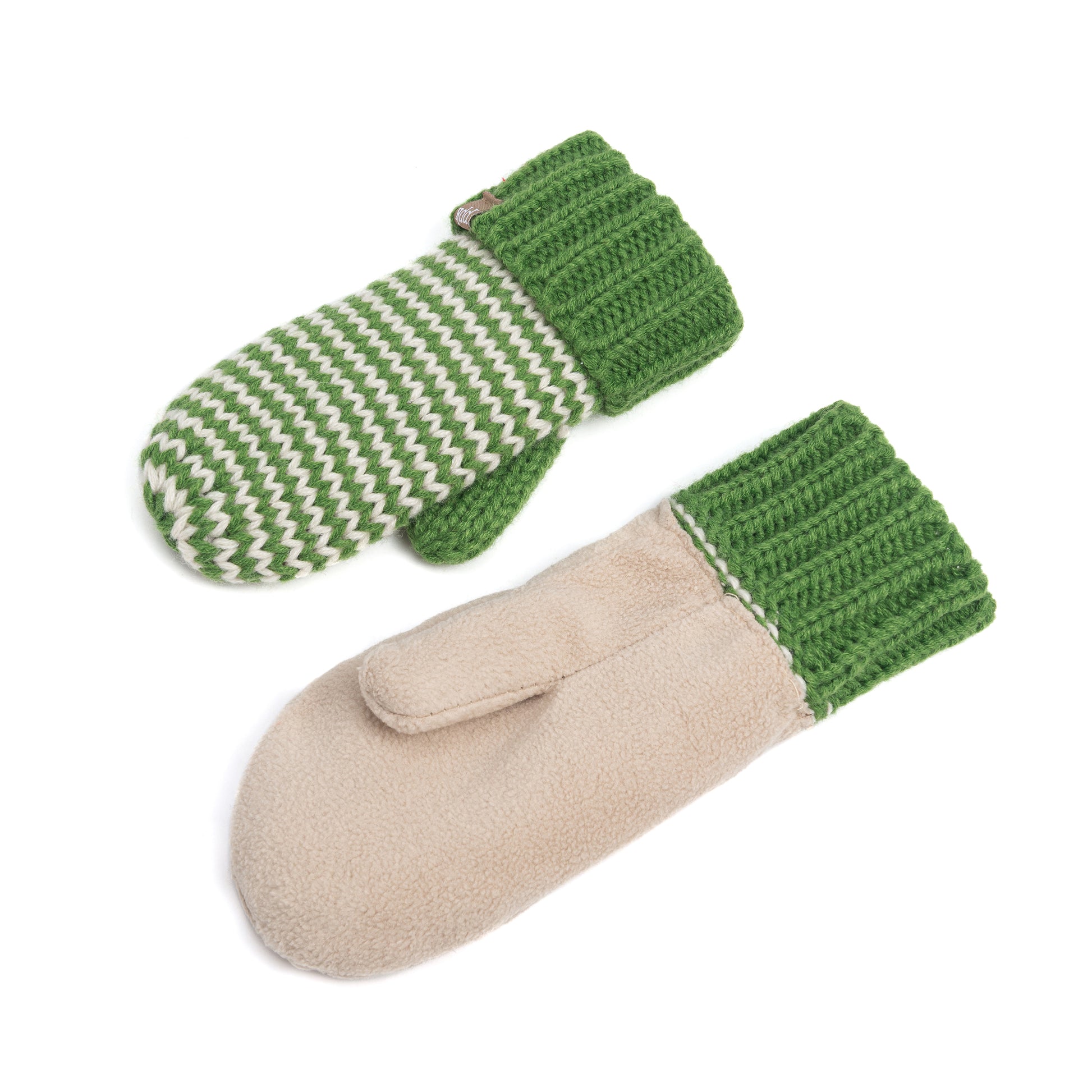 Stripe Knit Mittens: Warm Fleece Lined Acrylic Gloves for Children 1-12 Years