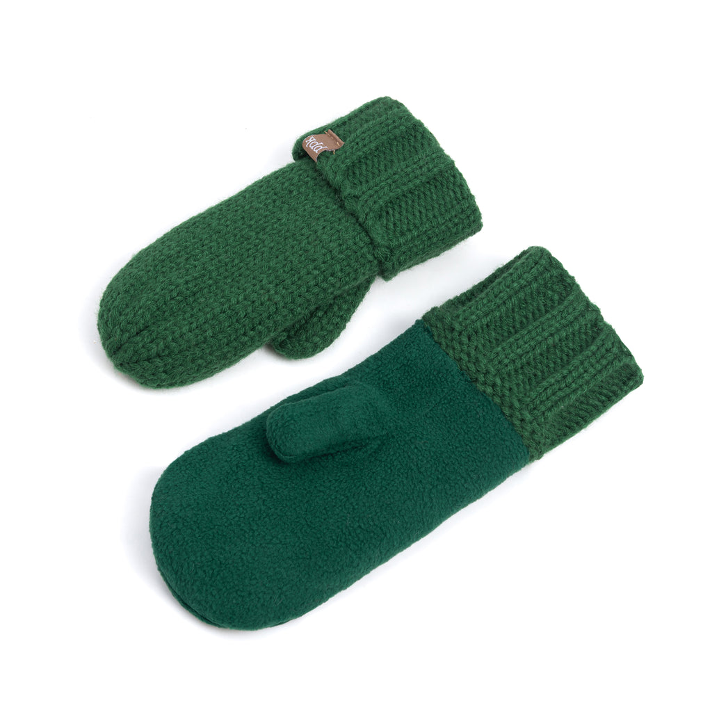 Essential Knit Mittens with Fleece for Kids 3-12 Y- Cold Weather Basic Accessory