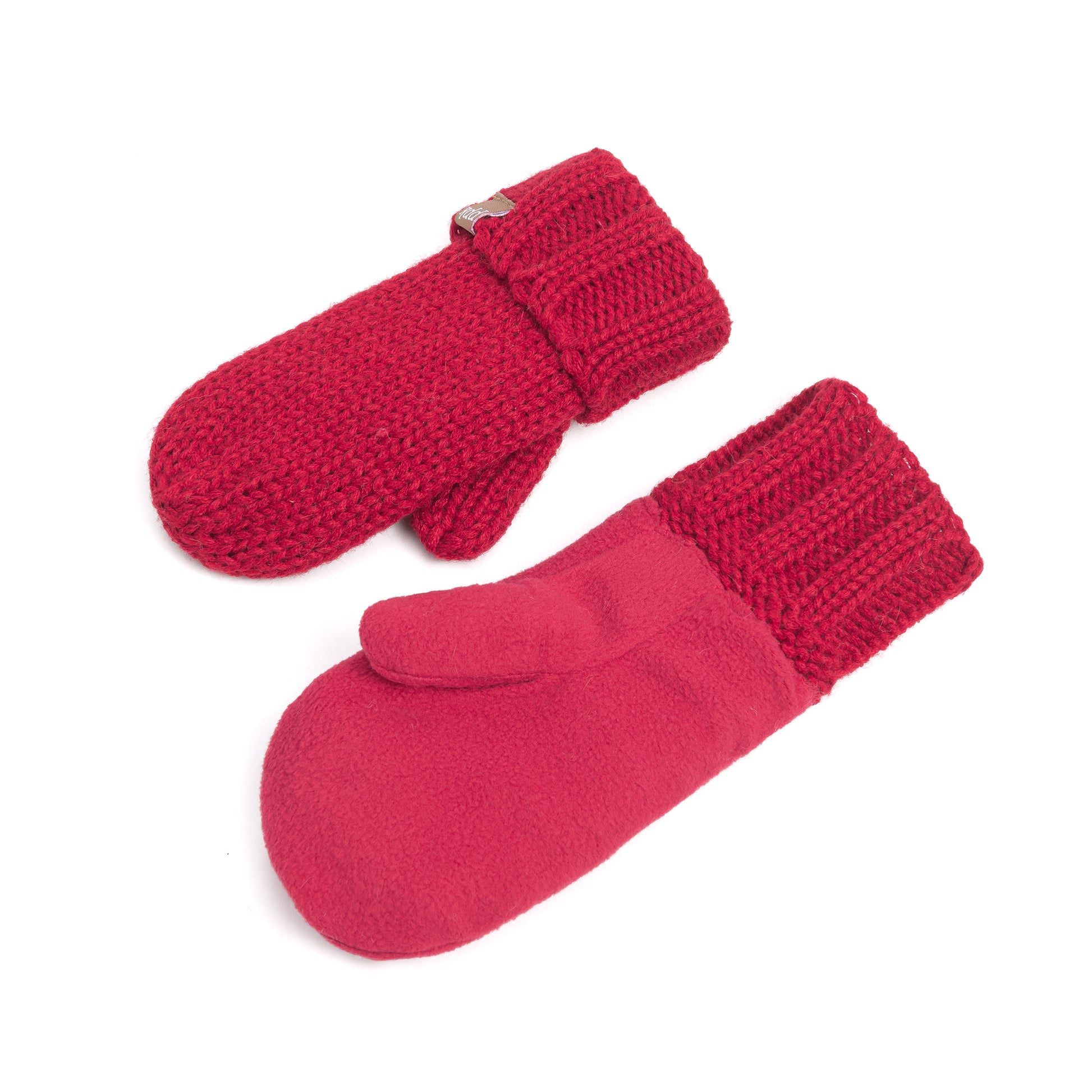 Essential Knit Mittens with Fleece for Kids 3-12 Y- Cold Weather Basic Accessory