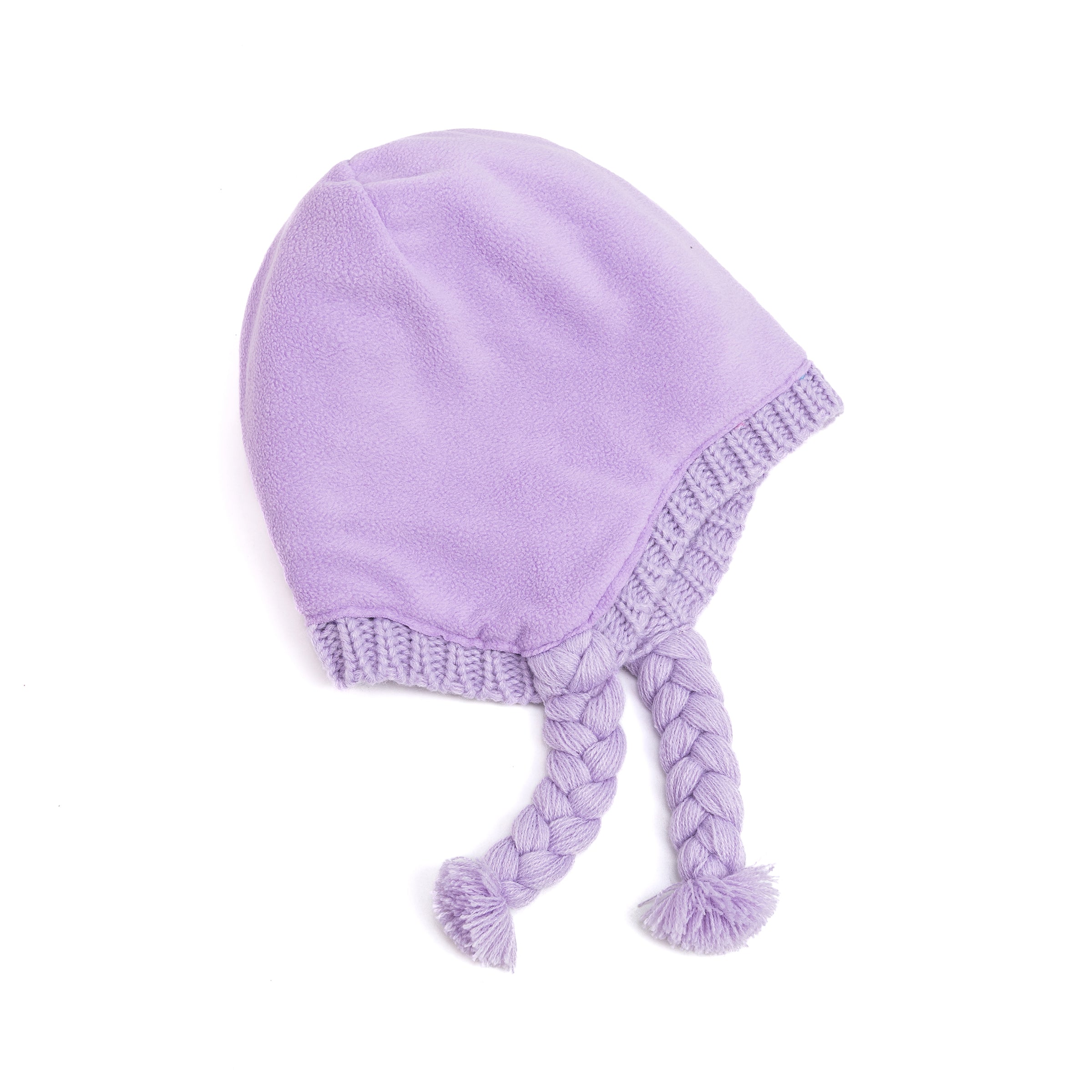 Girls Fleece Lined Knit Earflap Hat, Warm Winter Beanie for Toddlers and Kids 1-12 Years