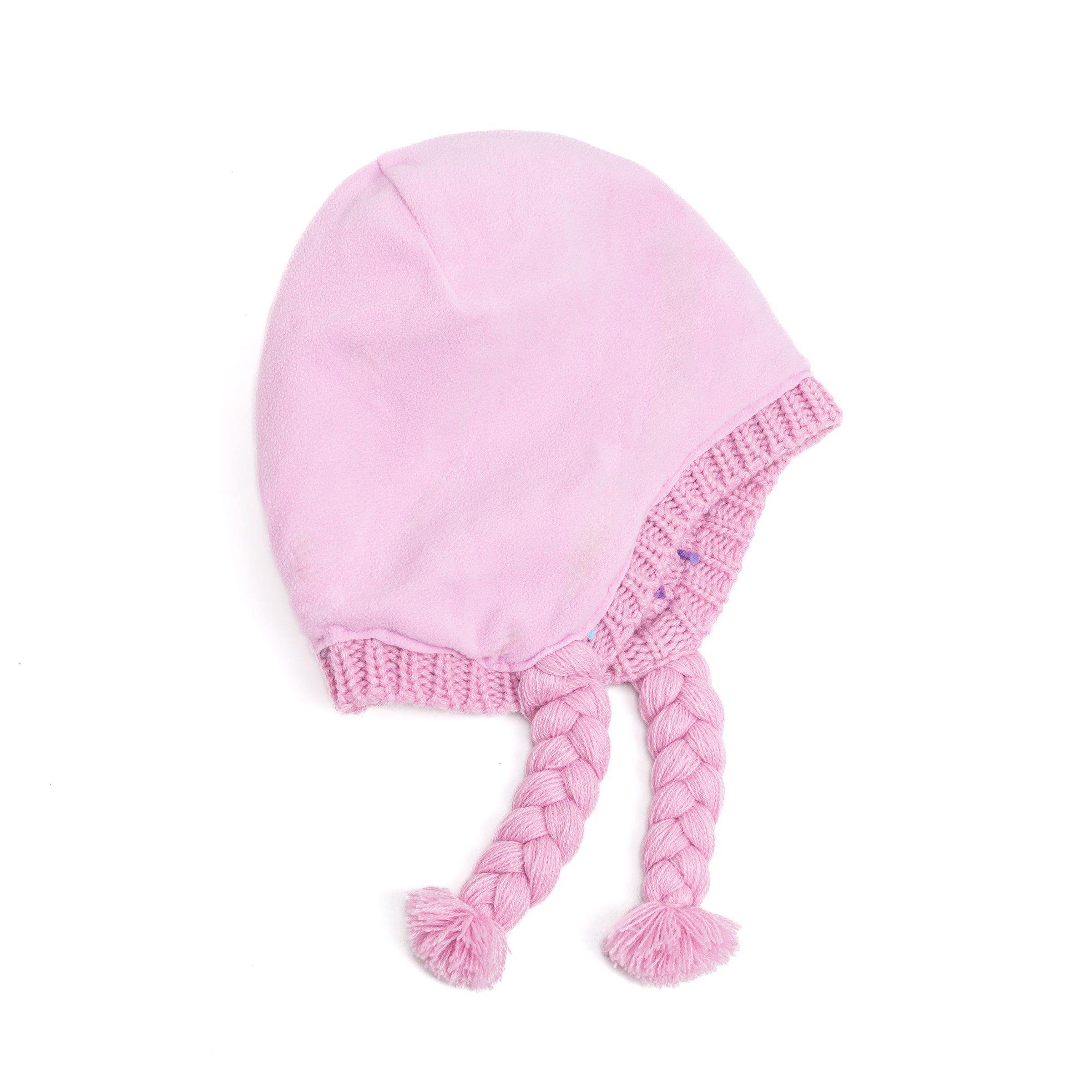Girls Fleece Lined Knit Earflap Hat, Warm Winter Beanie for Toddlers and Kids 1-12 Years