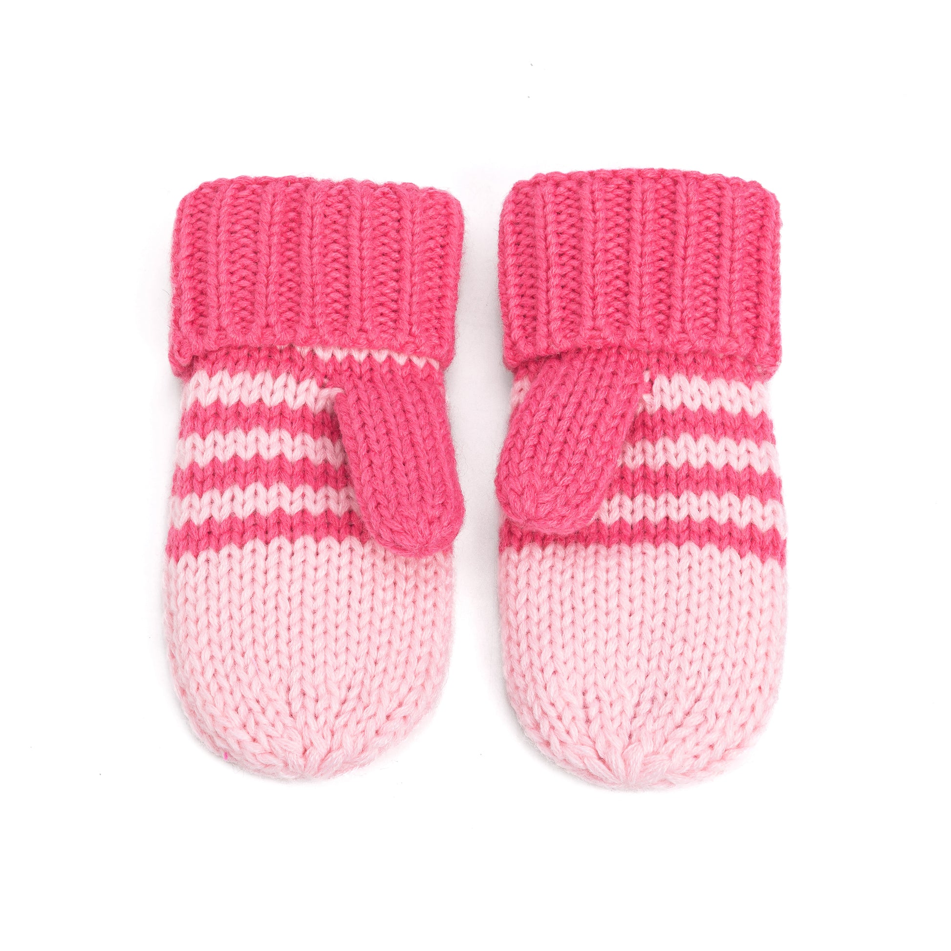 Kids Kitty Cat Stripe Knit Mittens - Soft, Fleece Lined, For Toddlers and Children of All Ages