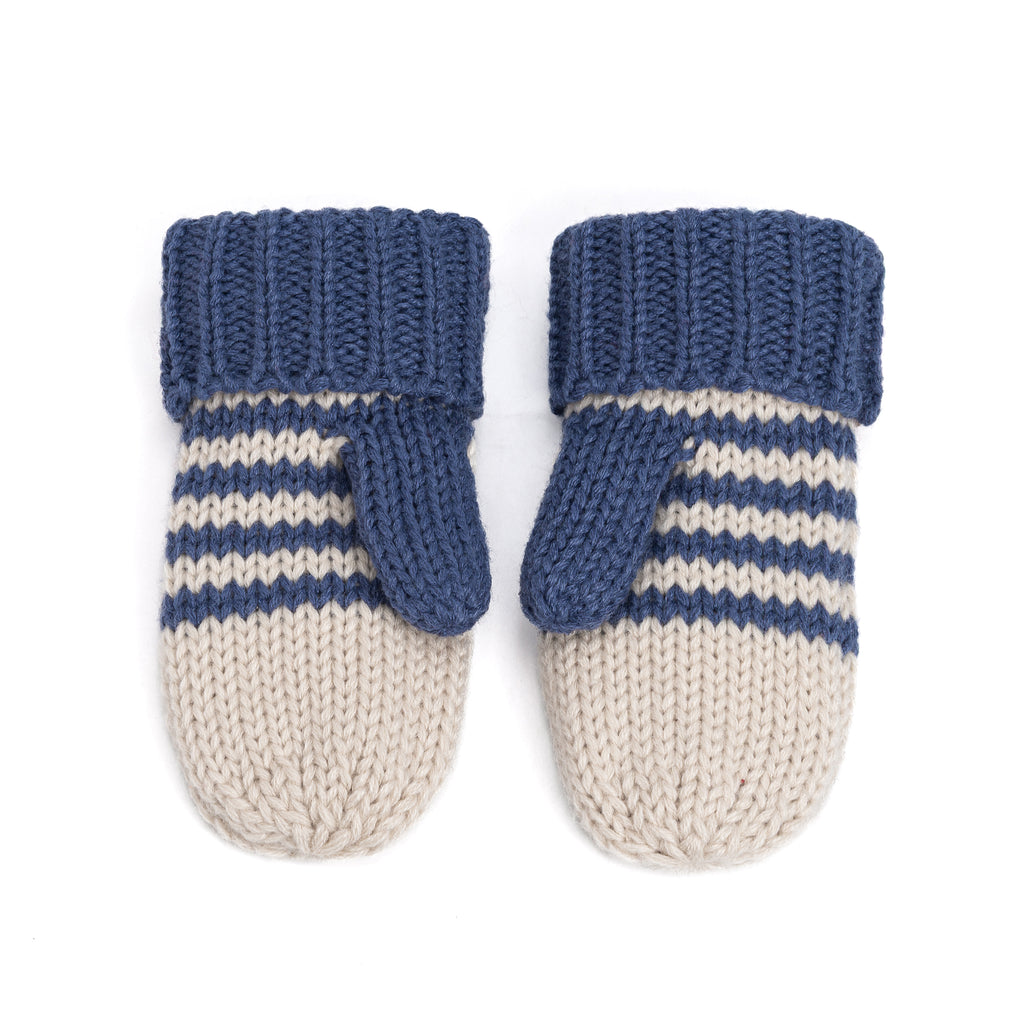 Kids Kitty Cat Stripe Knit Mittens - Soft, Fleece Lined, For Toddlers and Children of All Ages