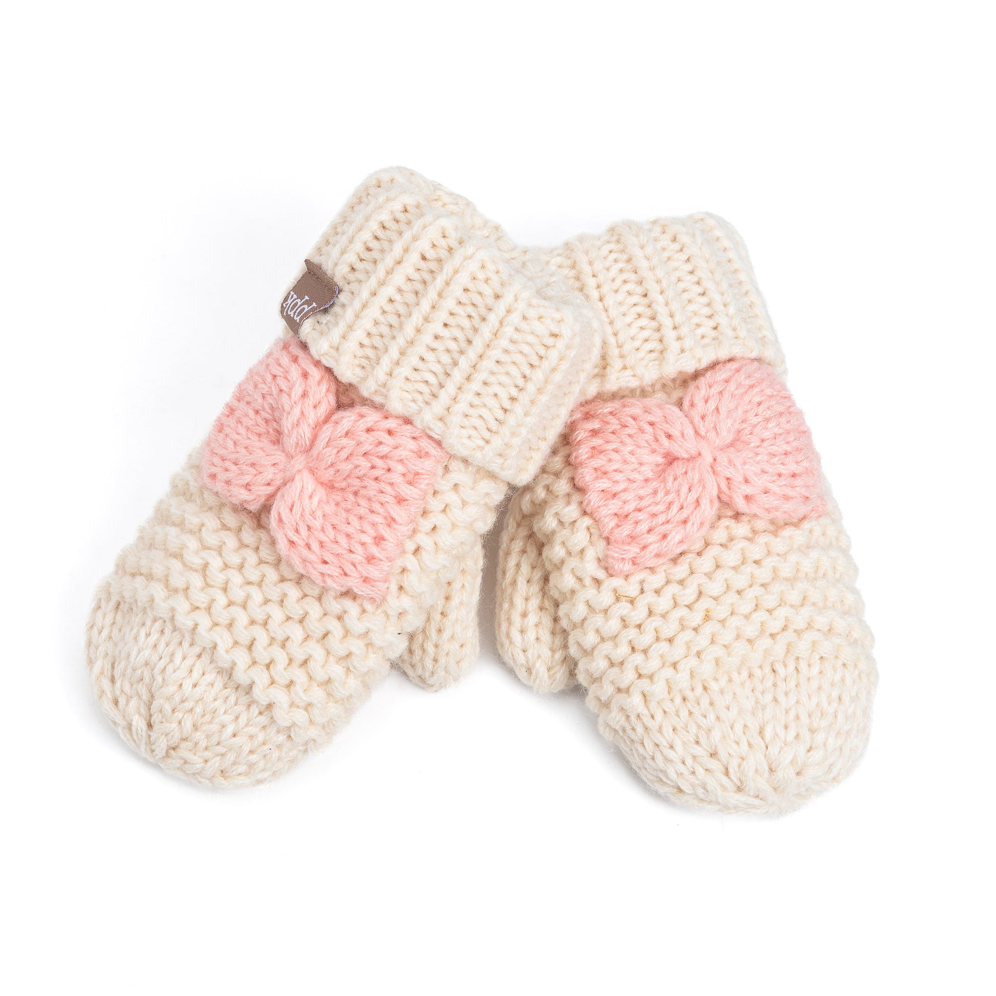 Little Girls /Toddler Knitted Mittens with Bows (Warm Fleece Lined) 1-6 Years