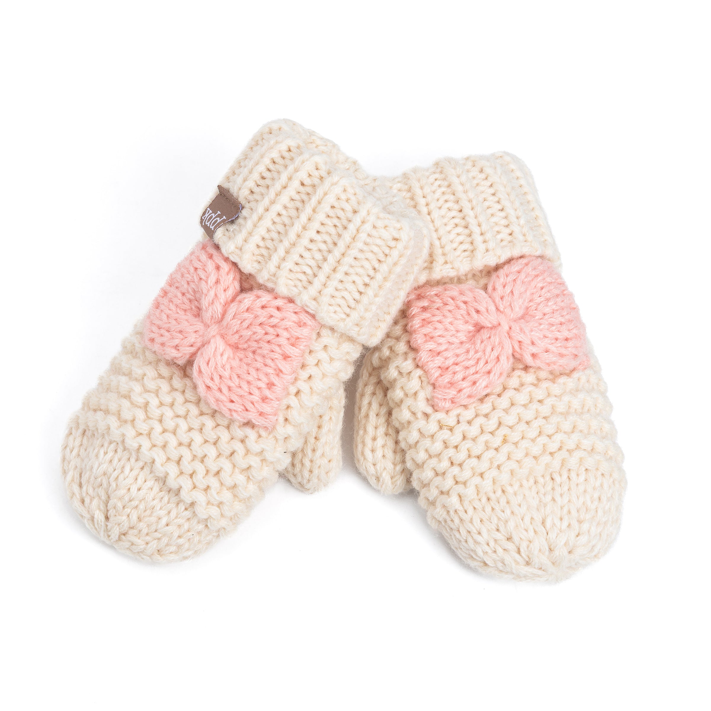 Little Girls /Toddler Knitted Mittens with Bows (Warm Fleece Lined) 1-6 Years