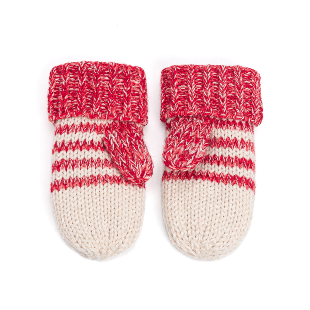Kids Kitty Cat Stripe Knit Mittens - Soft, Fleece Lined, For Toddlers and Children of All Ages