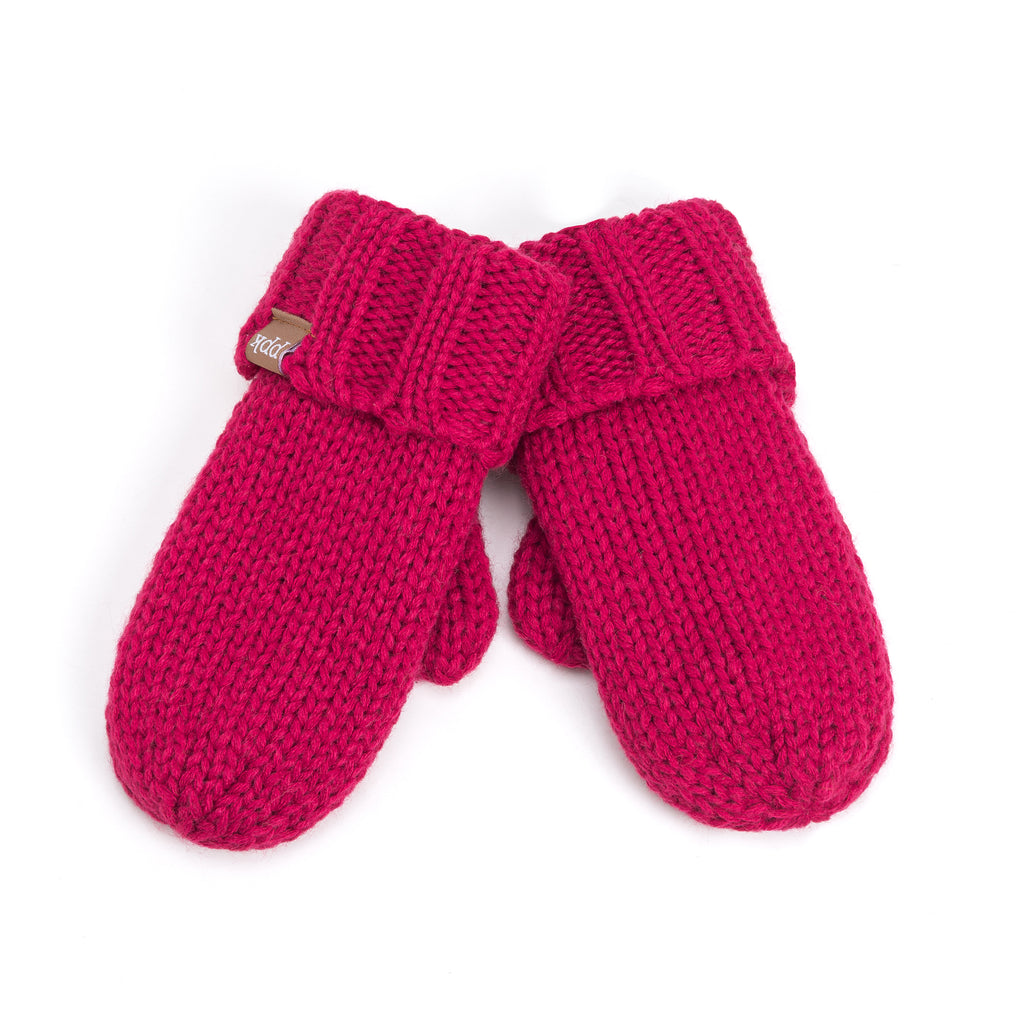 Essential Knit Mittens with Fleece for Kids 3-12 Y- Cold Weather Basic Accessory