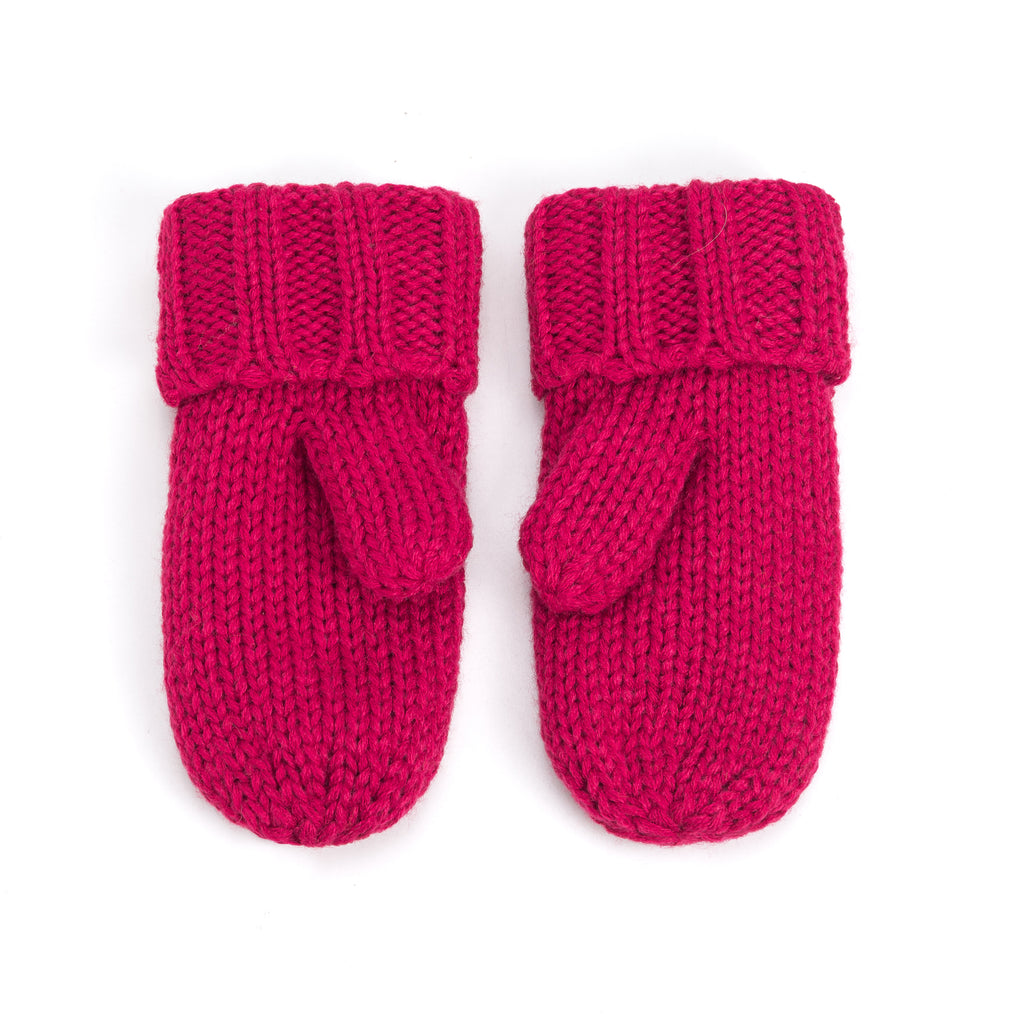 Essential Knit Mittens with Fleece for Kids 3-12 Y- Cold Weather Basic Accessory